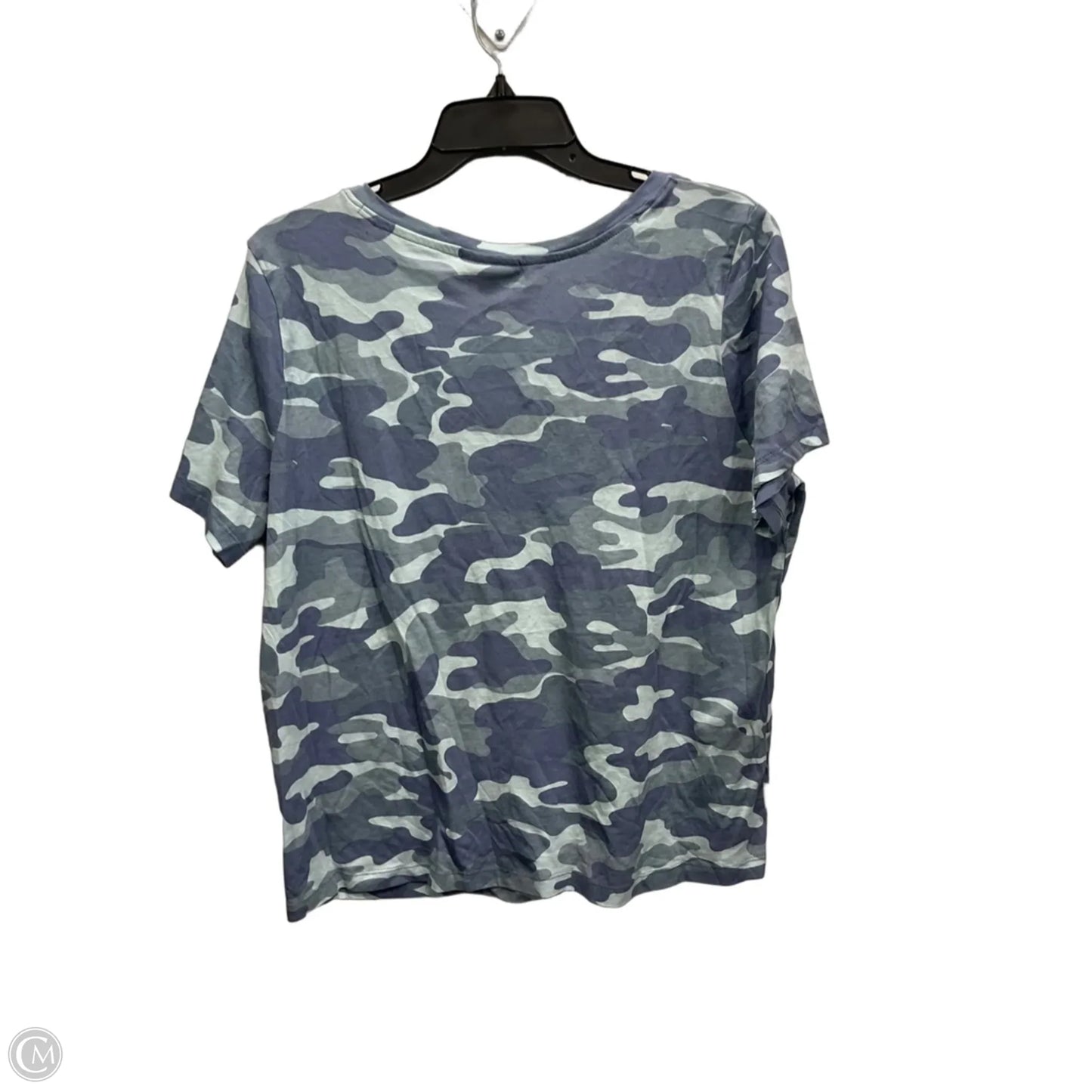 Top Short Sleeve By Style And Company In Camouflage Print, Size: 1x