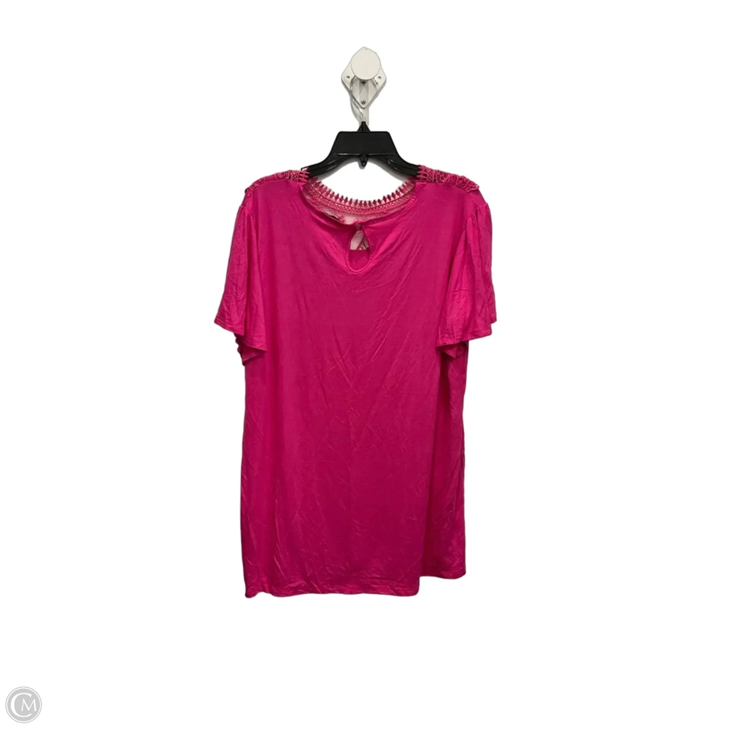 Top Short Sleeve Basic By Heimish Usa In Pink, Size: 1x