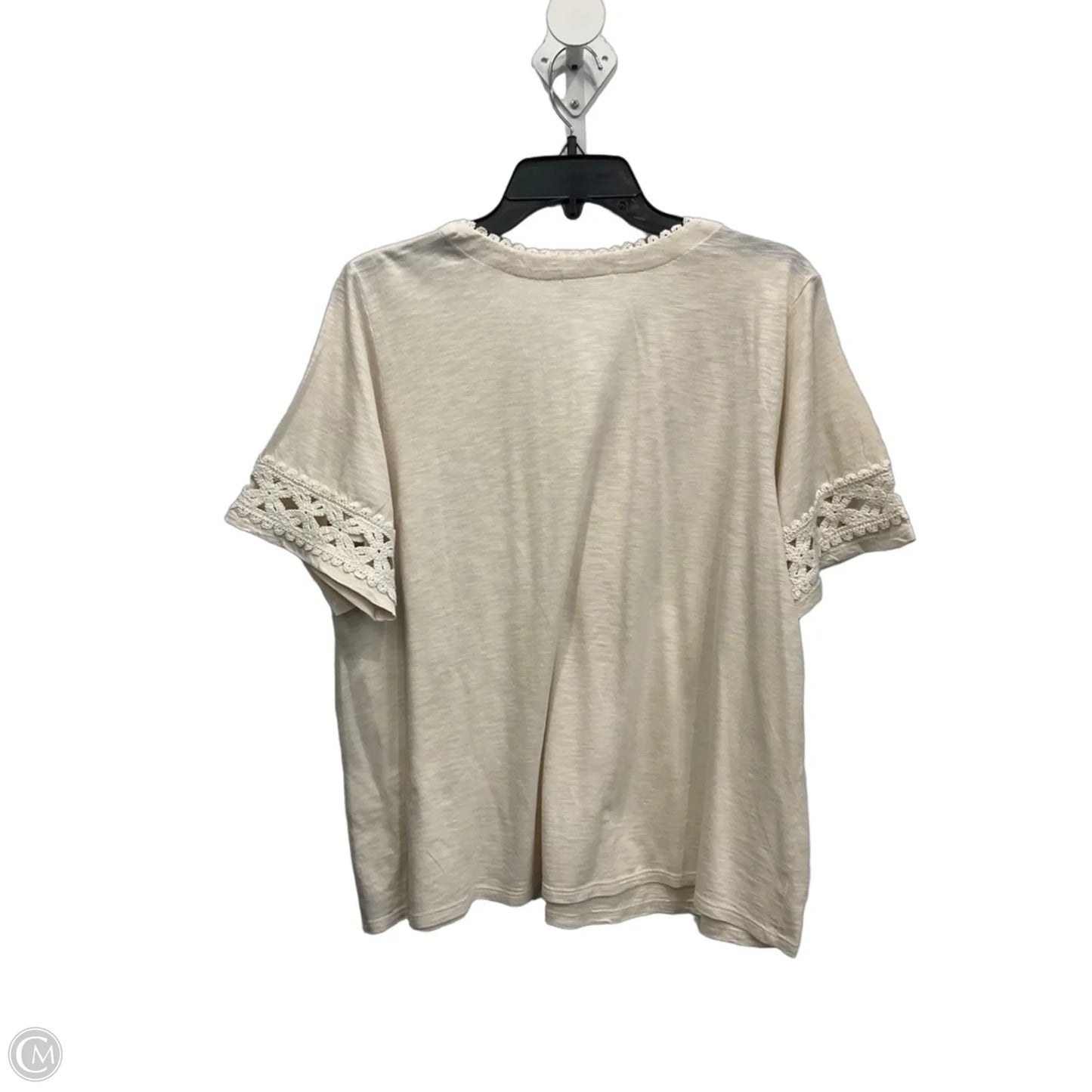Top Short Sleeve By J. Jill In Cream, Size: Lp