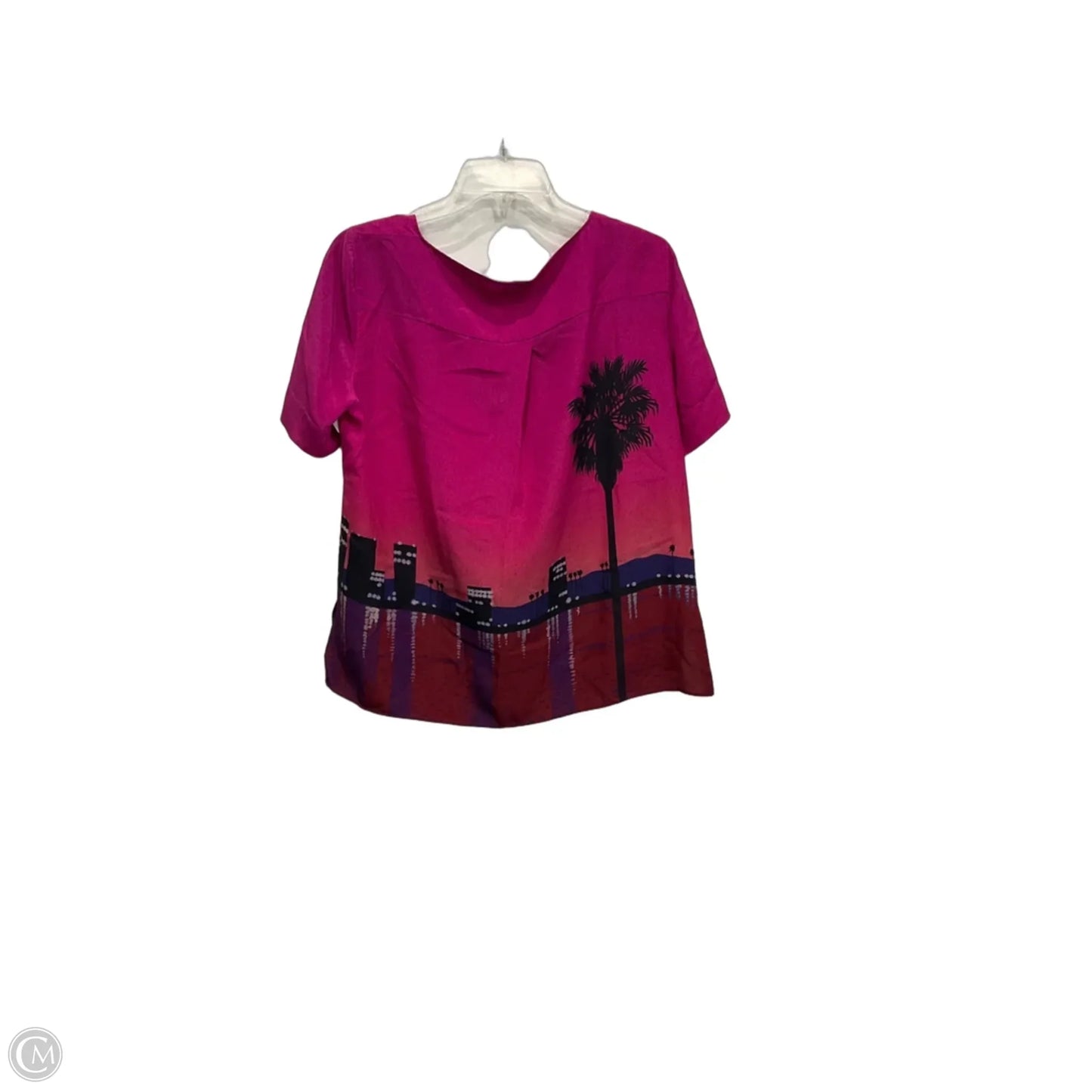 Top Short Sleeve By Akris In Purple, Size: L