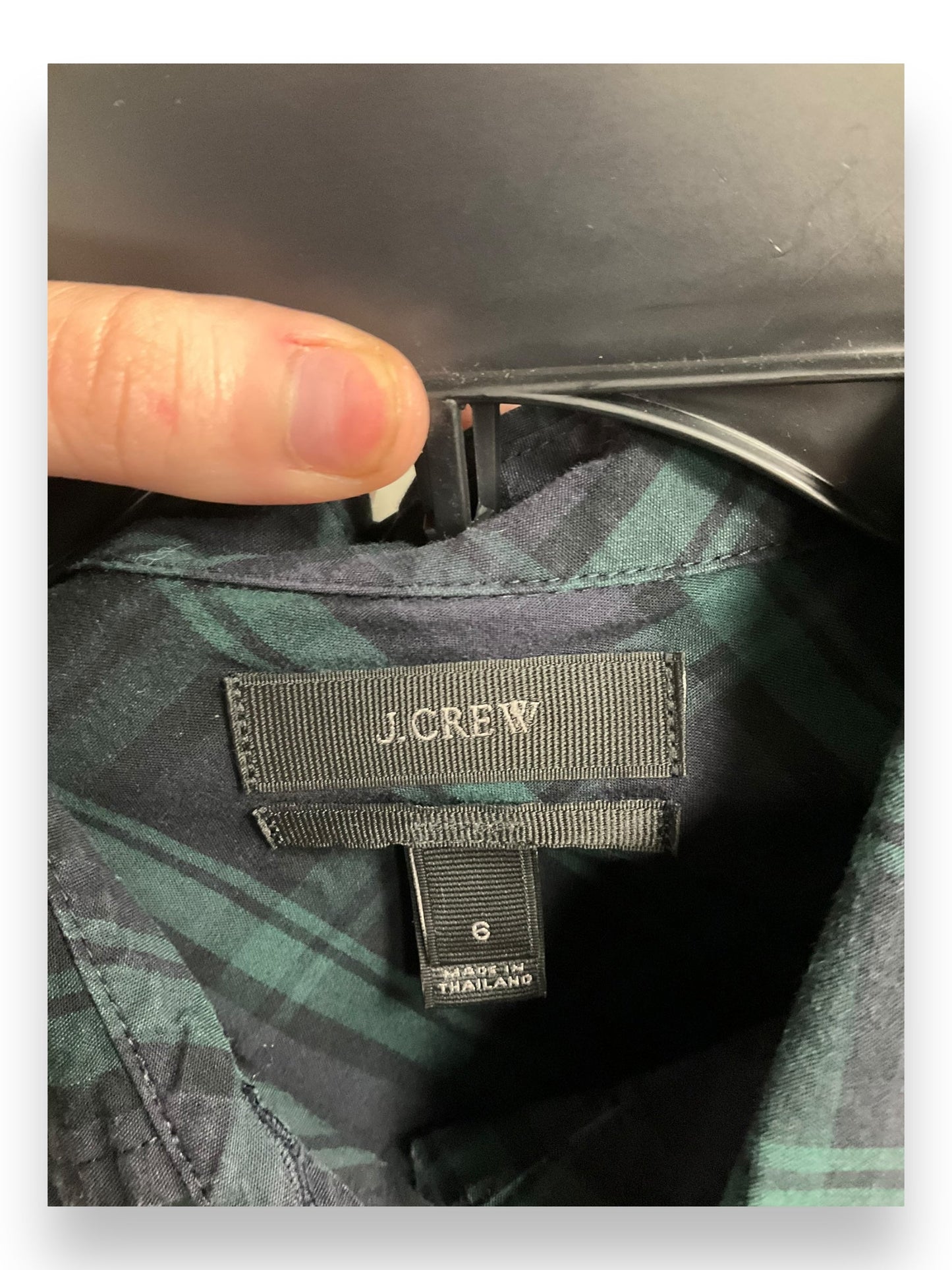 Top Long Sleeve By J. Crew In Plaid Pattern, Size: 6