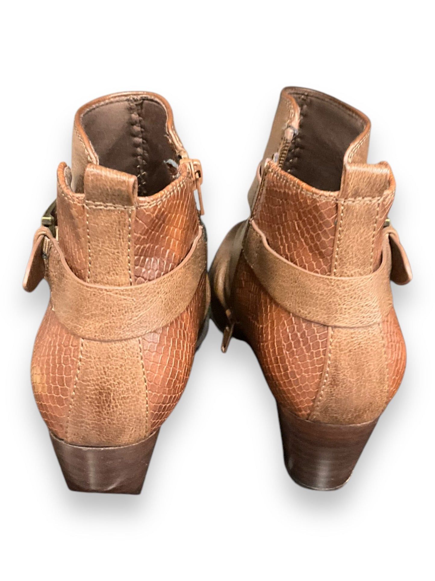 Boots Ankle Heels By Bare Traps In Brown, Size: 8