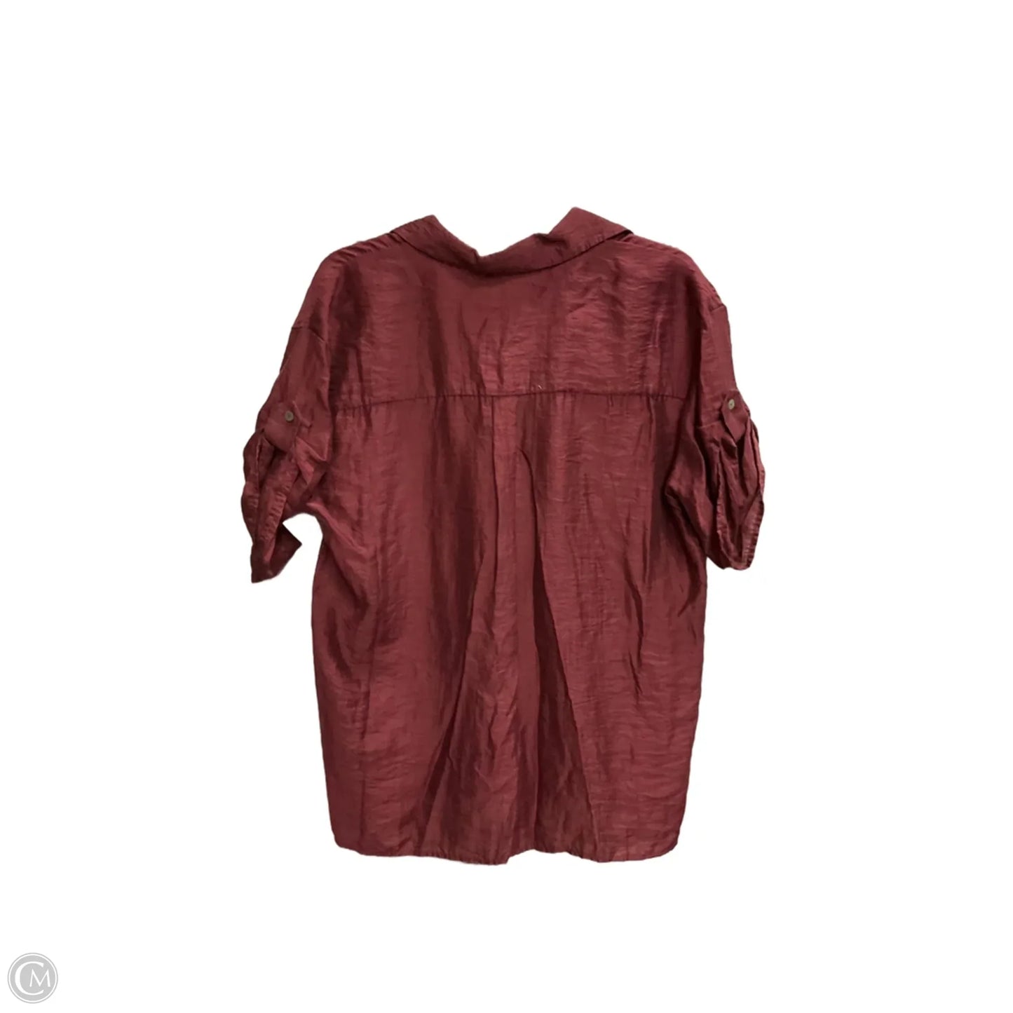 Blouse Short Sleeve By Mng In Maroon, Size: S