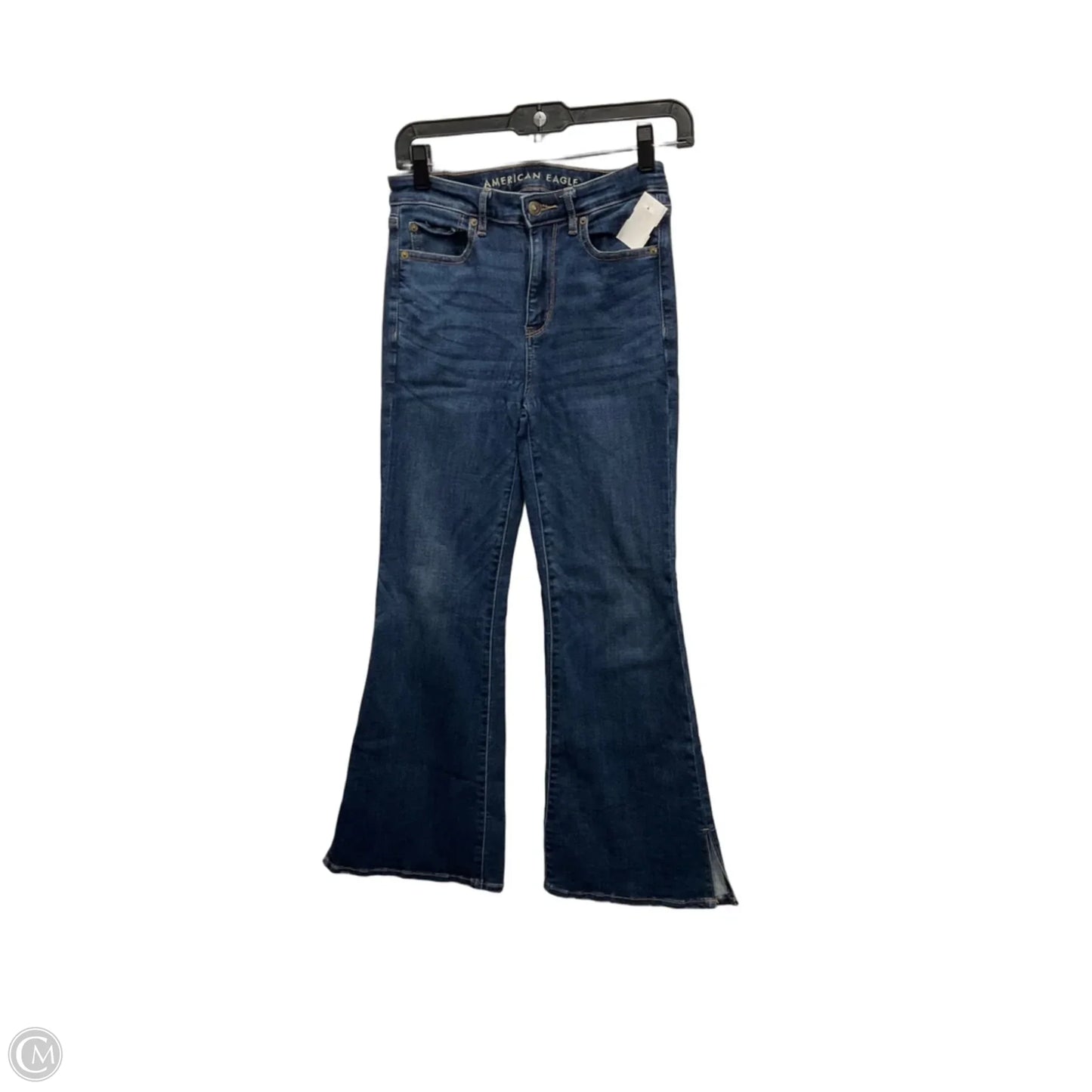 Jeans Wide Leg By American Eagle In Blue Denim, Size: 4