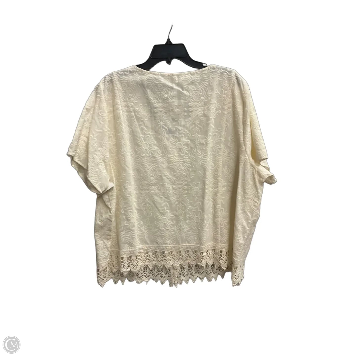 Blouse Short Sleeve By Leo And Nicole In Cream, Size: 2x