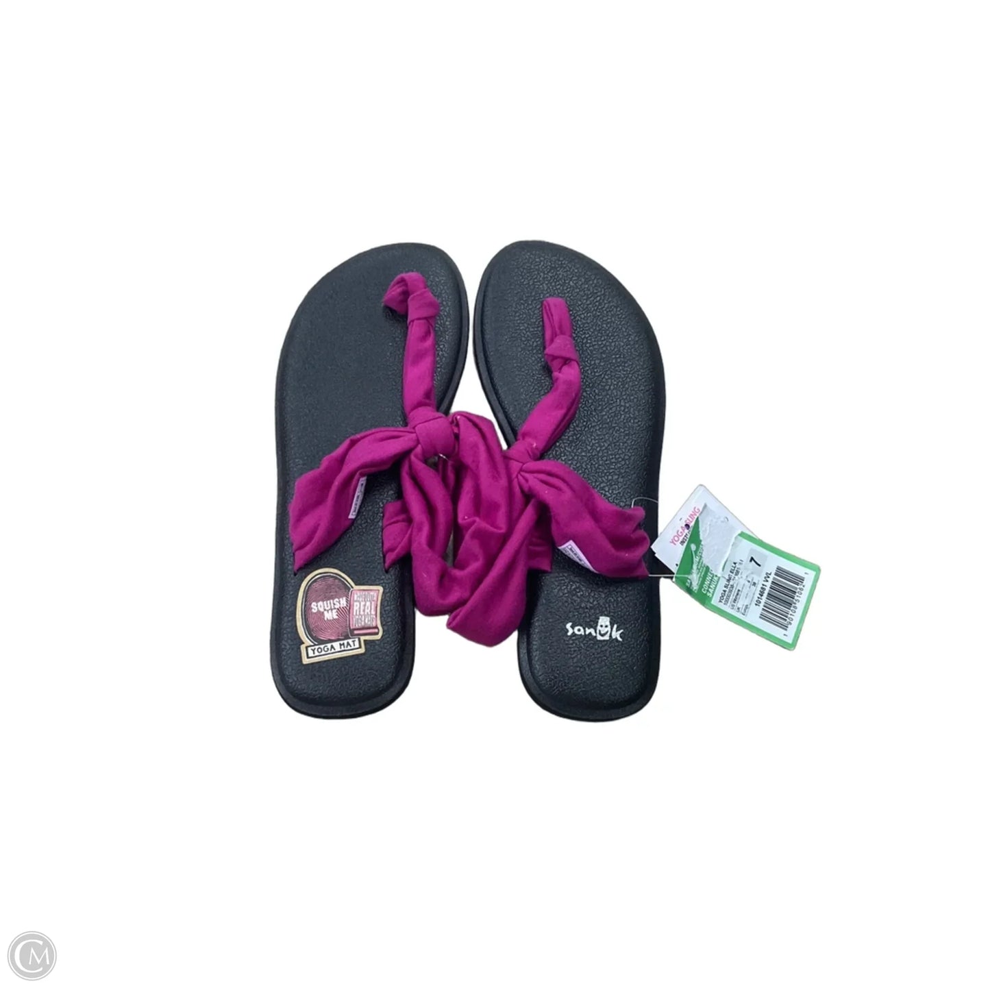 Sandals Flats By Sanuk In Black & Purple, Size: 7.5