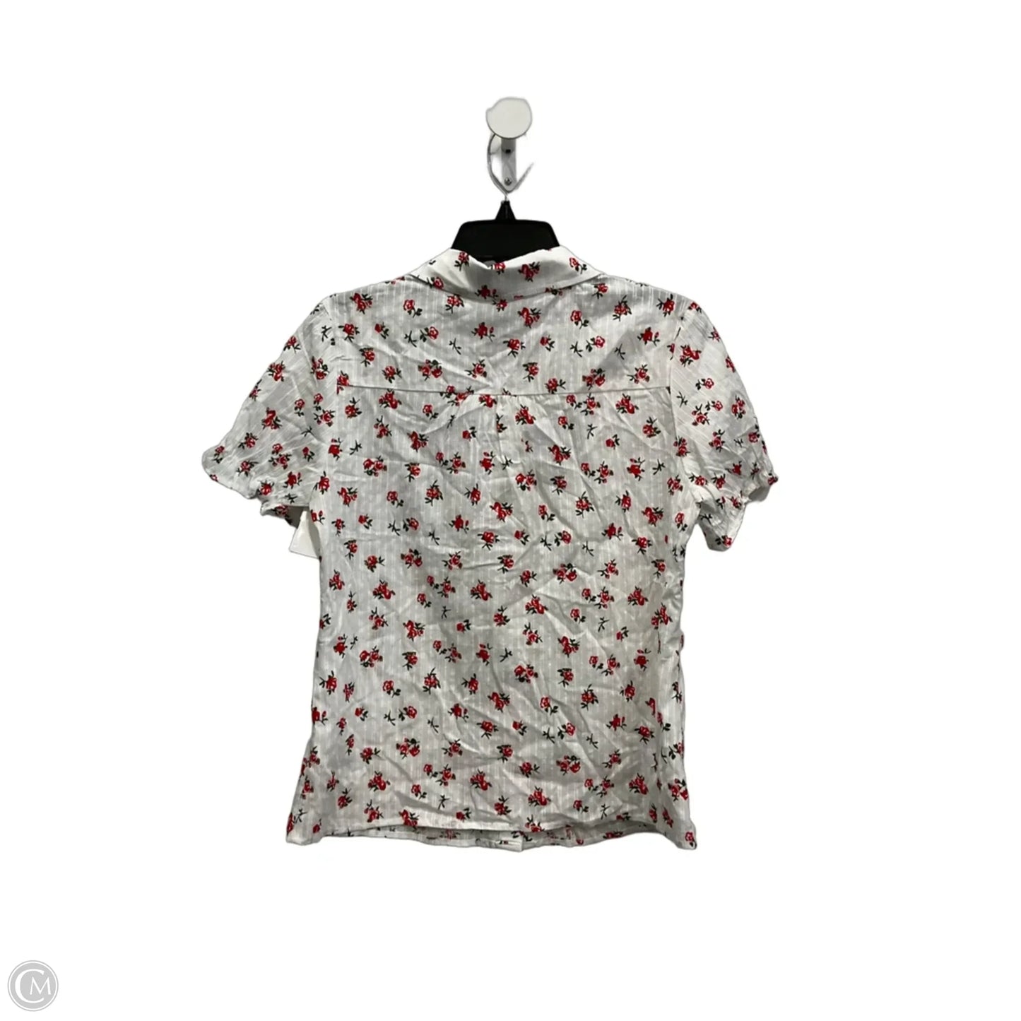 Blouse Short Sleeve By Allegra K In Red & White, Size: S