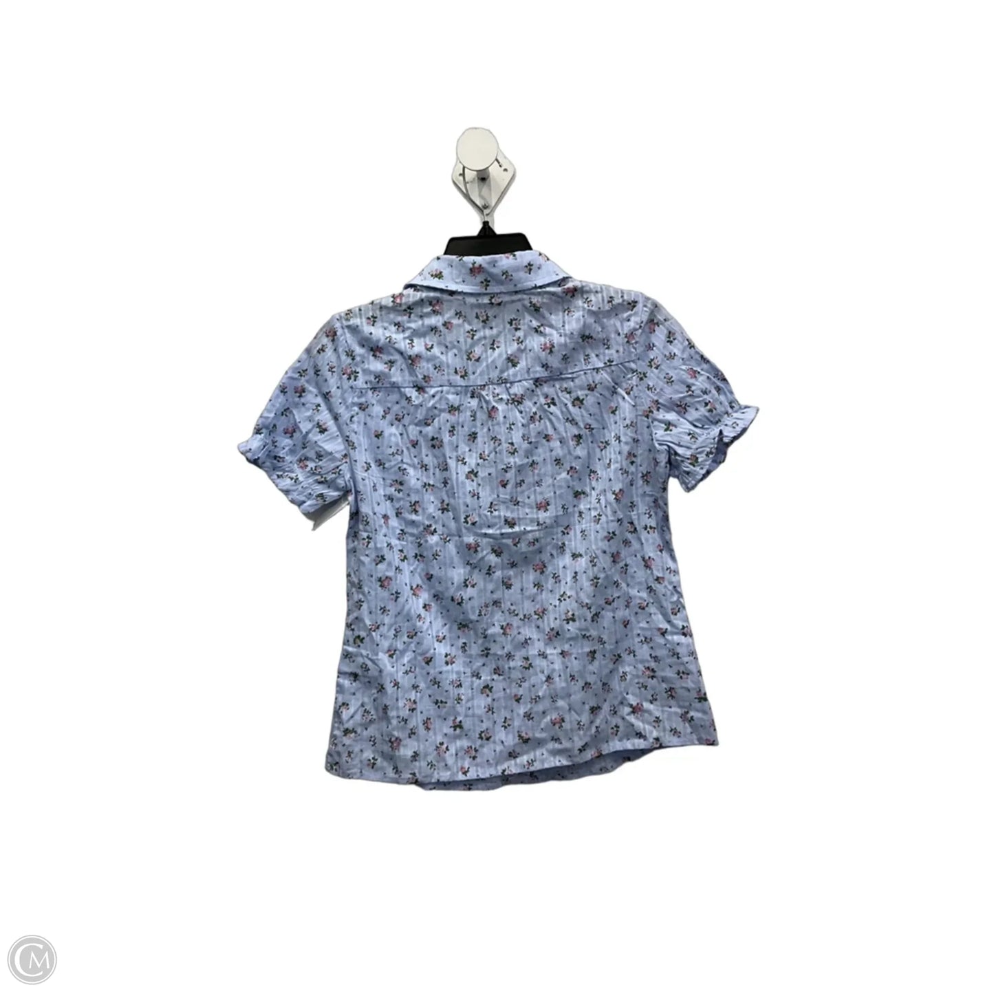 Blouse Short Sleeve By Allegra K In Blue, Size: Xs