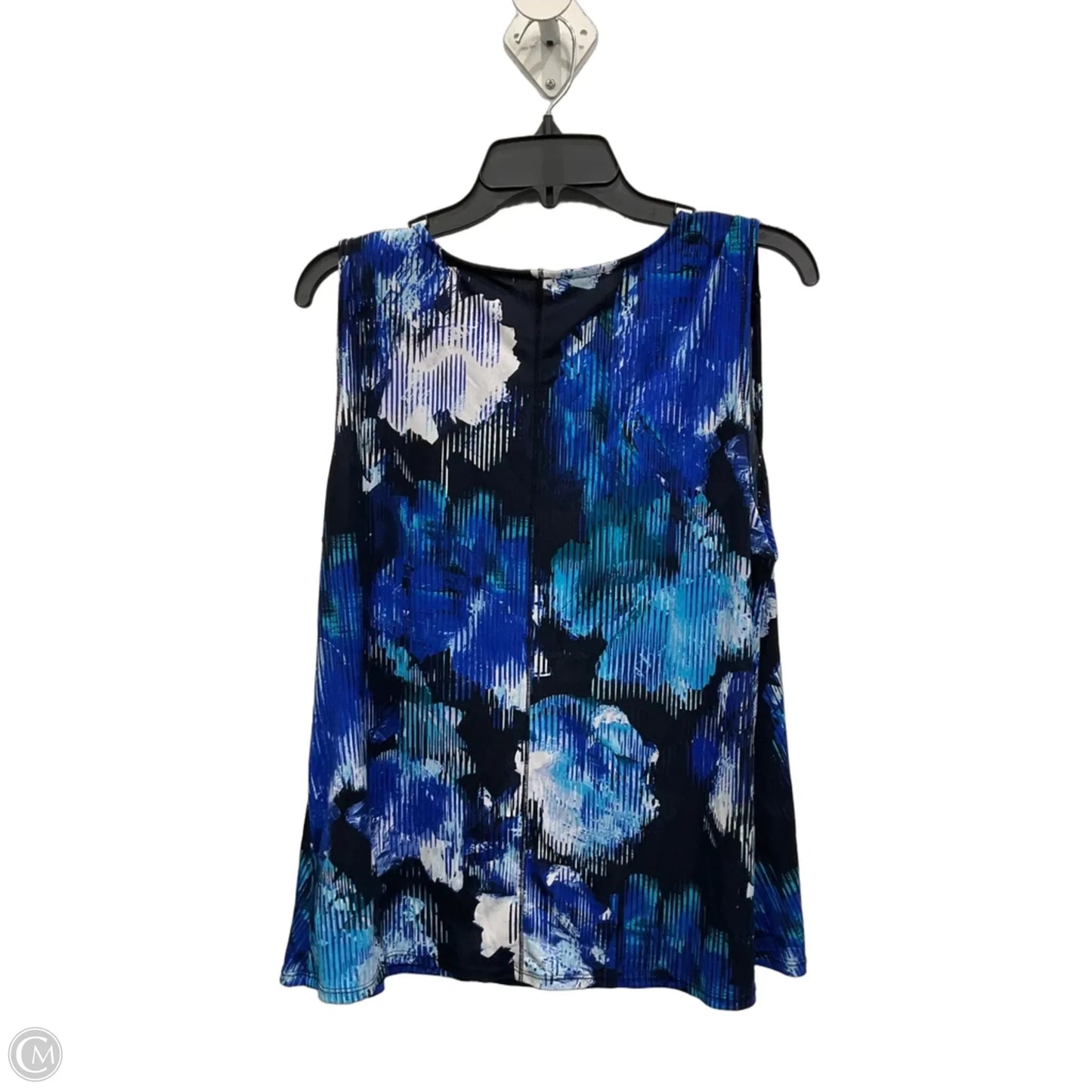 Top Sleeveless By Tahari In Blue, Size: L