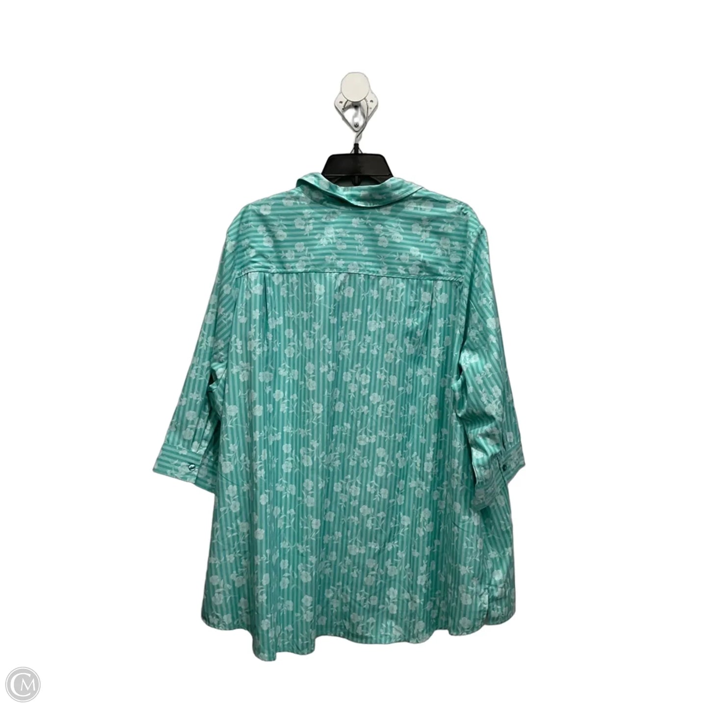 Blouse 3/4 Sleeve By Blair In Blue, Size: 3x