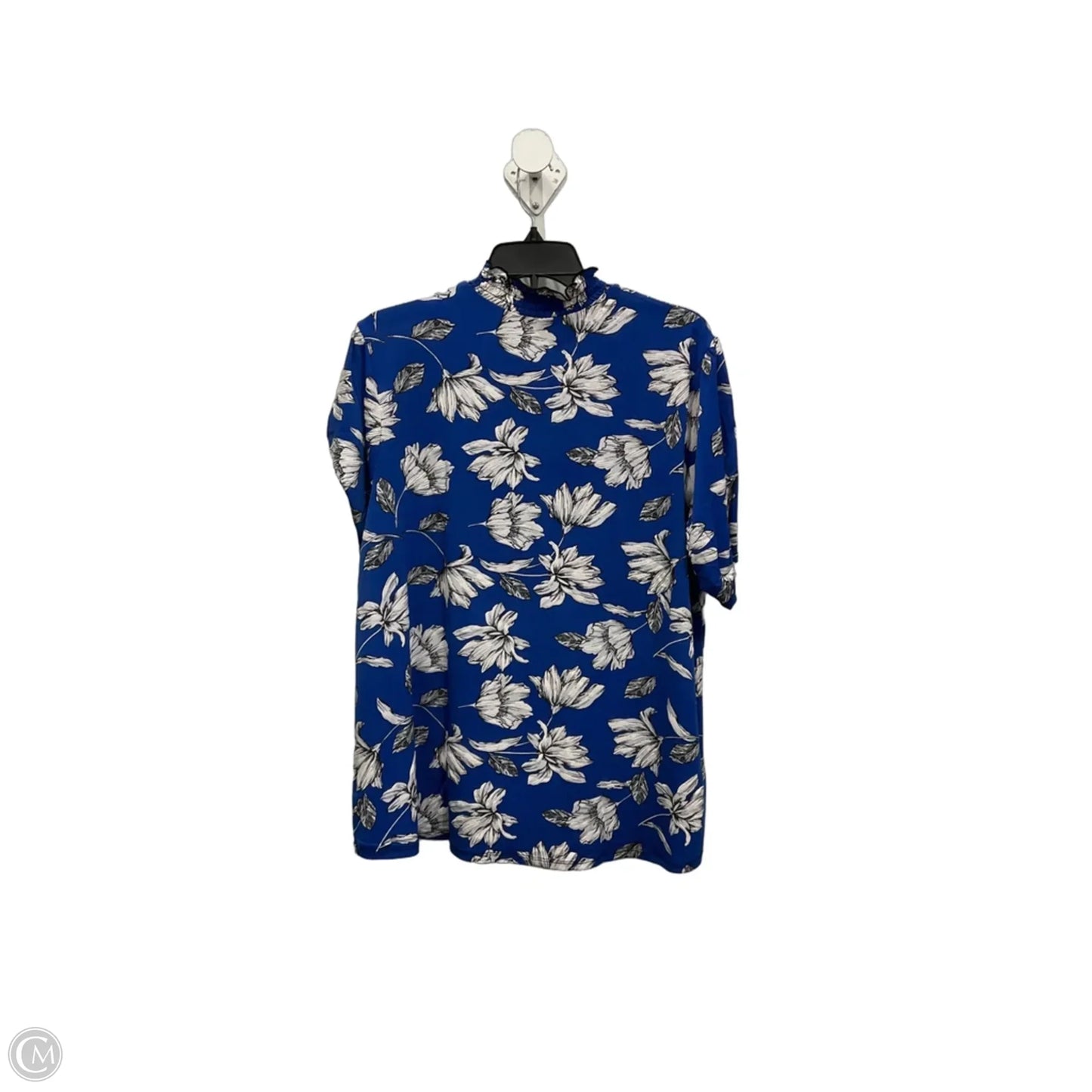 Top Short Sleeve By C Est. 1946 In Blue & White, Size: Xl