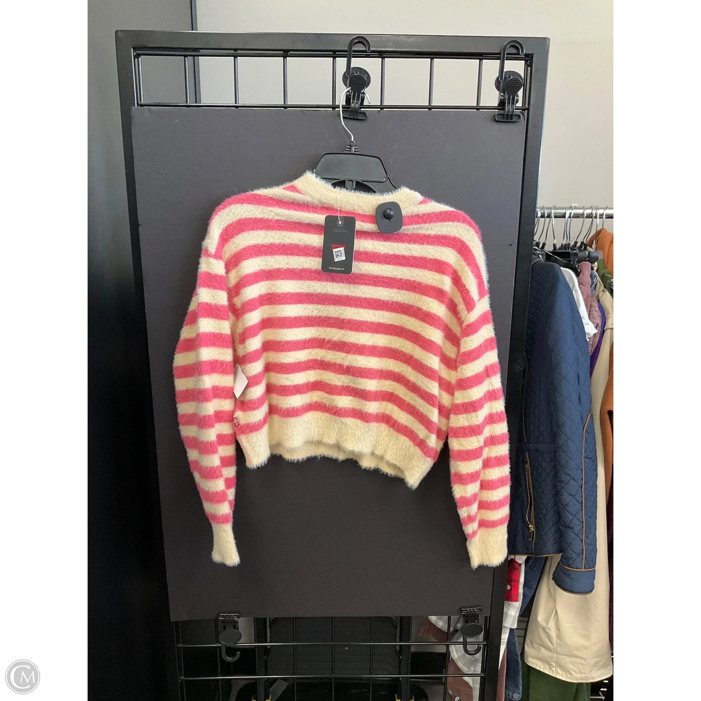 Cardigan By Levis In Pink & Tan, Size: M