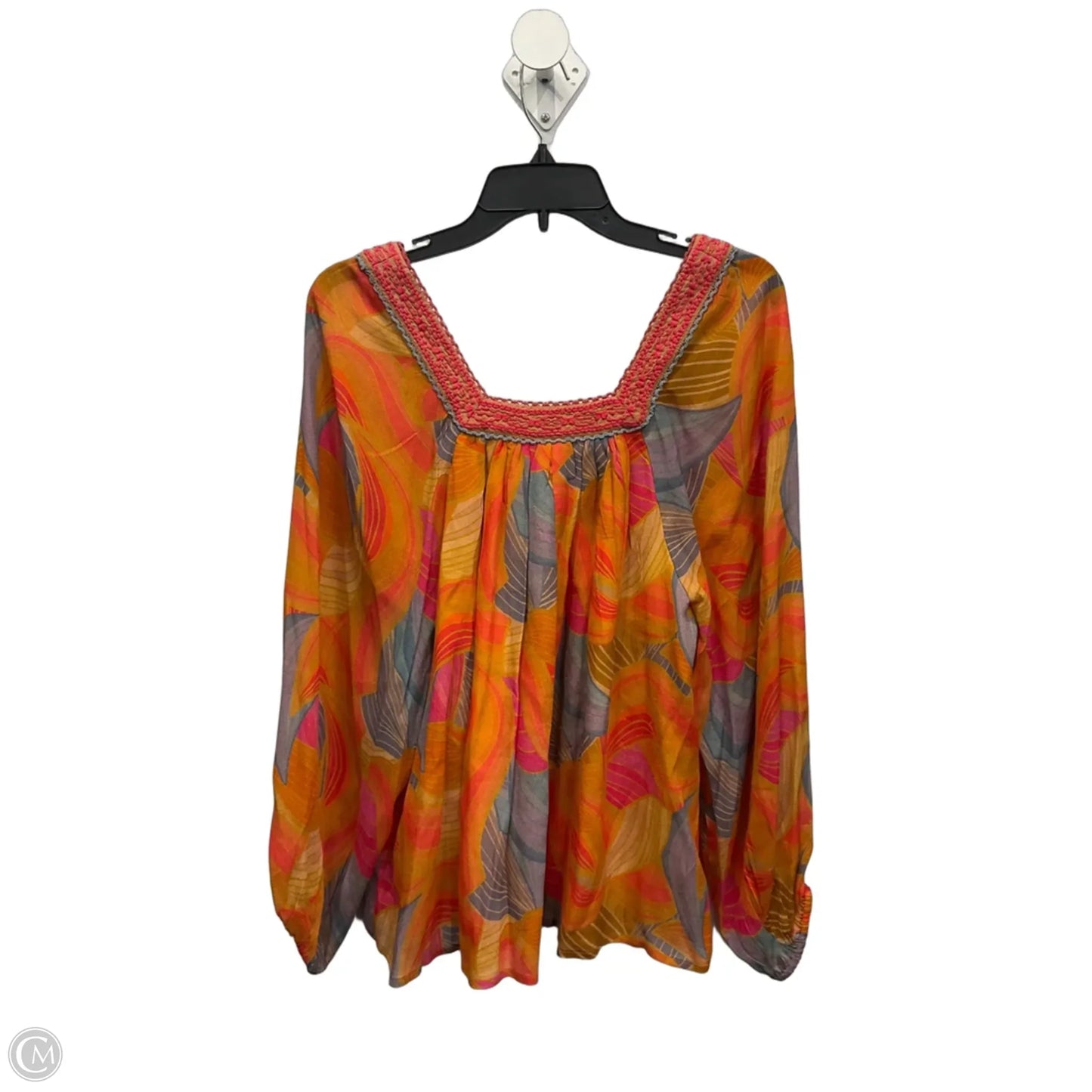 Top Long Sleeve By Bl-nk In Orange & Pink, Size: L