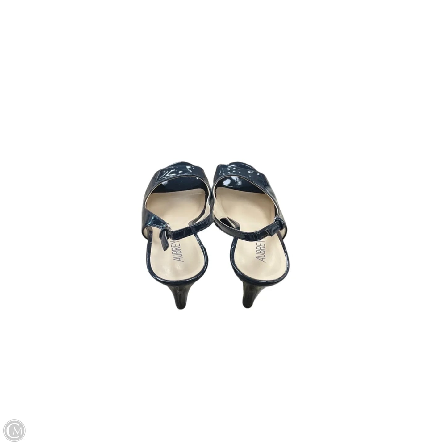 Sandals Heels Kitten By Clothes Mentor In Navy, Size: 7.5