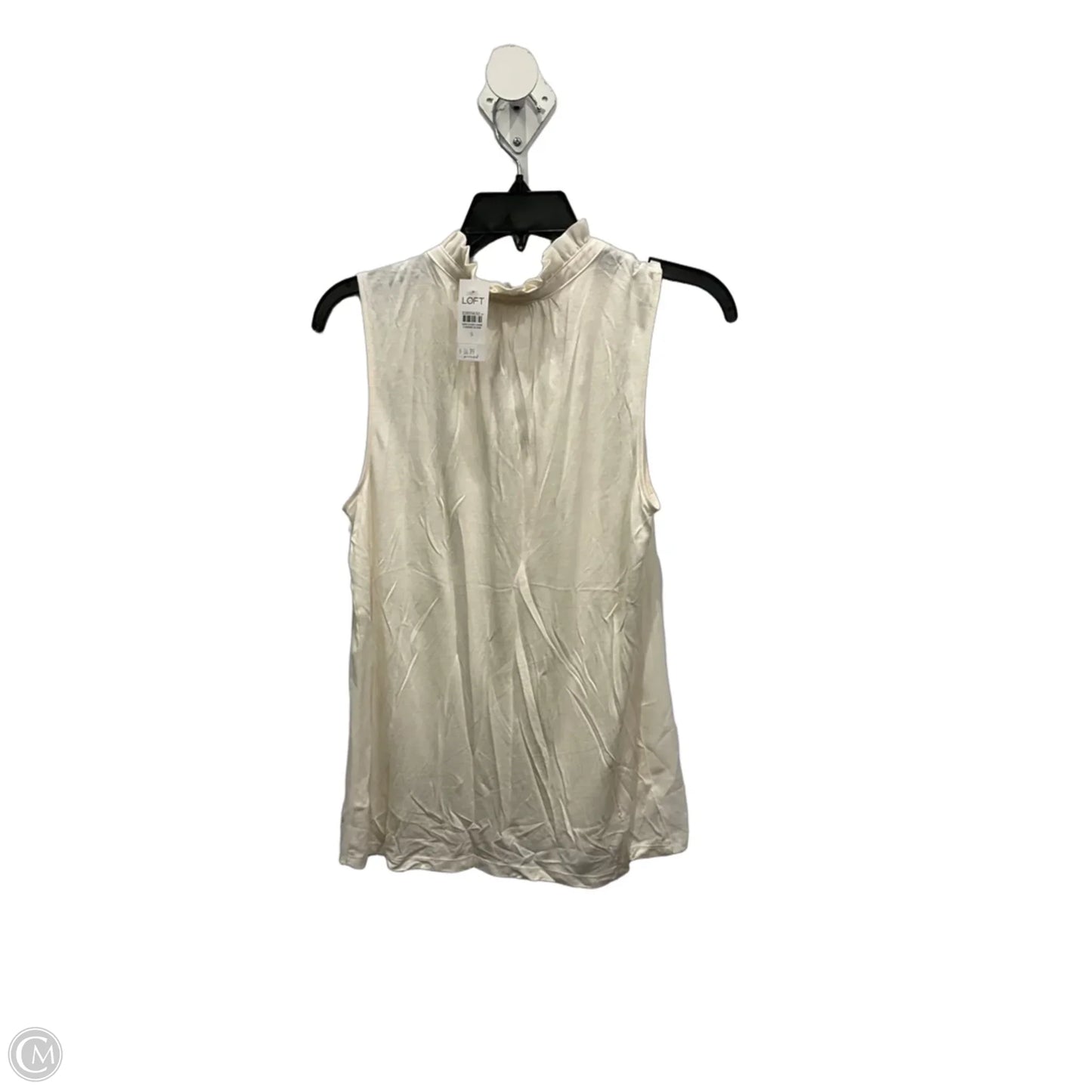 Top Sleeveless By Loft In Ivory, Size: S