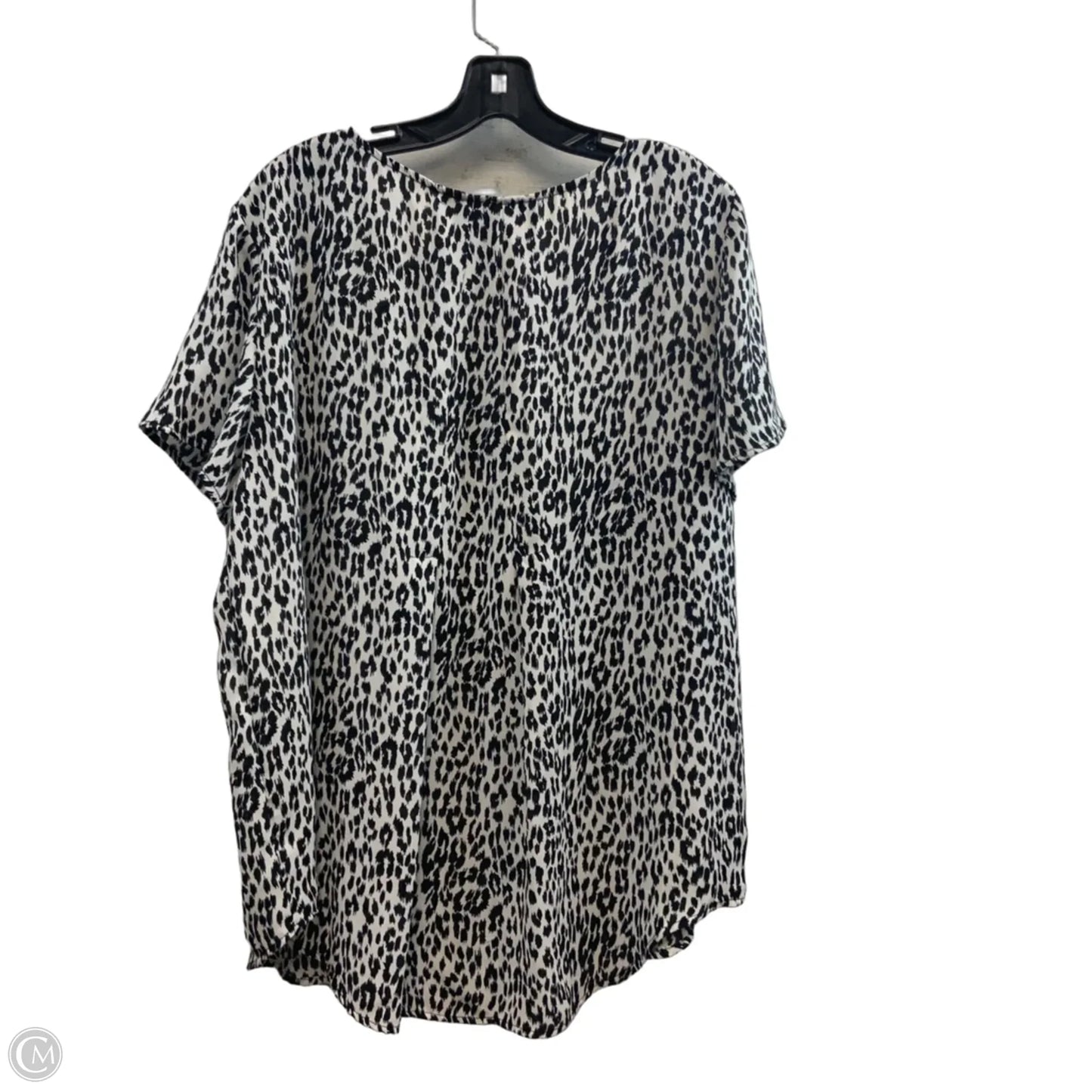 Top Short Sleeve By Chelsea And Theodore In Black & White, Size: Xxl