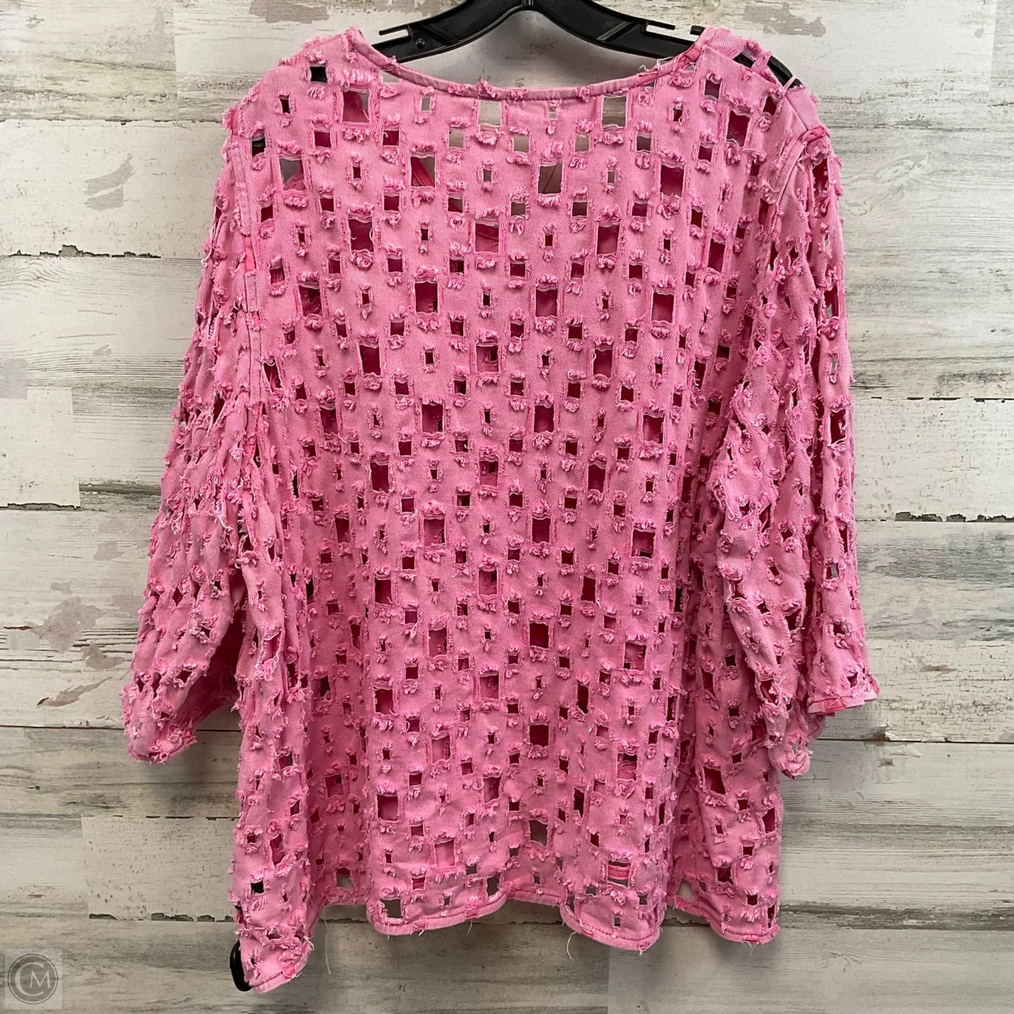 Top 3/4 Sleeve By Pol In Pink, Size: L
