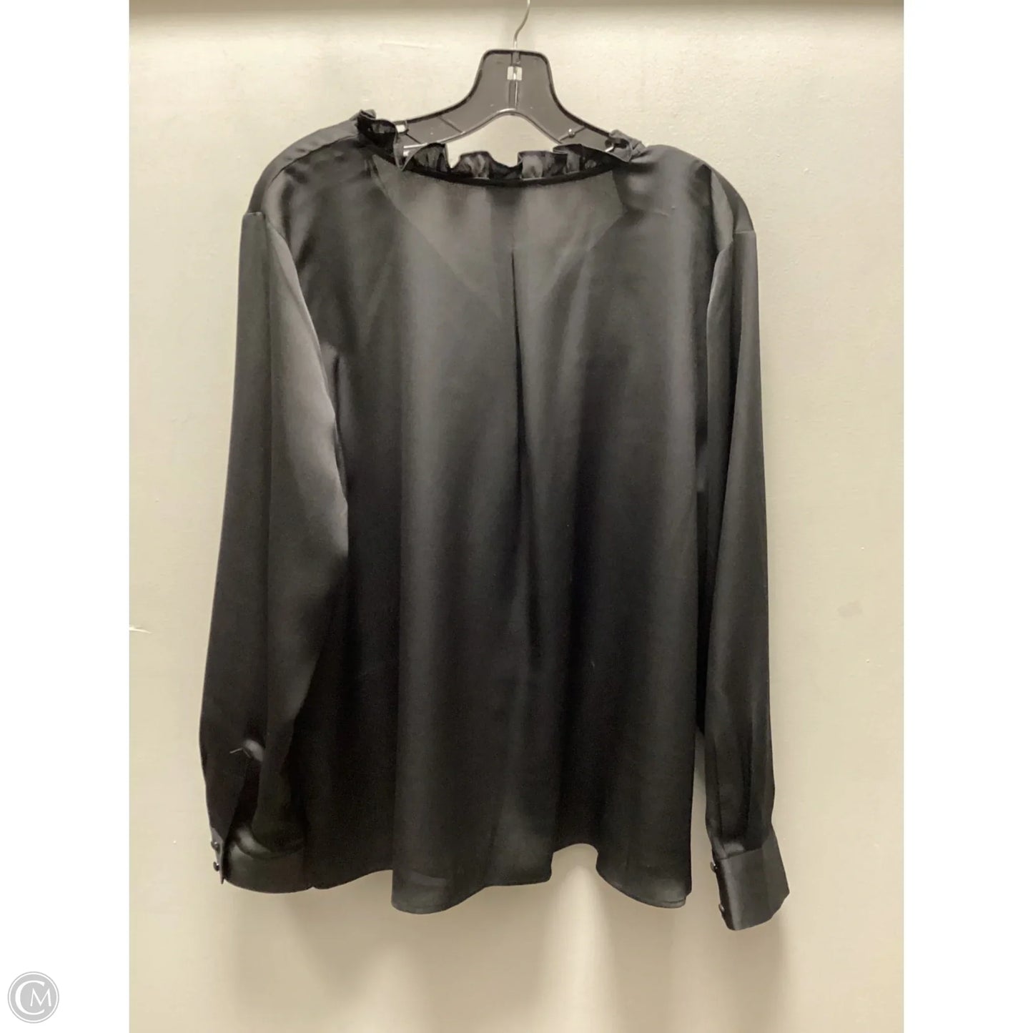 Blouse Long Sleeve By Vince Camuto In Black, Size: Xl