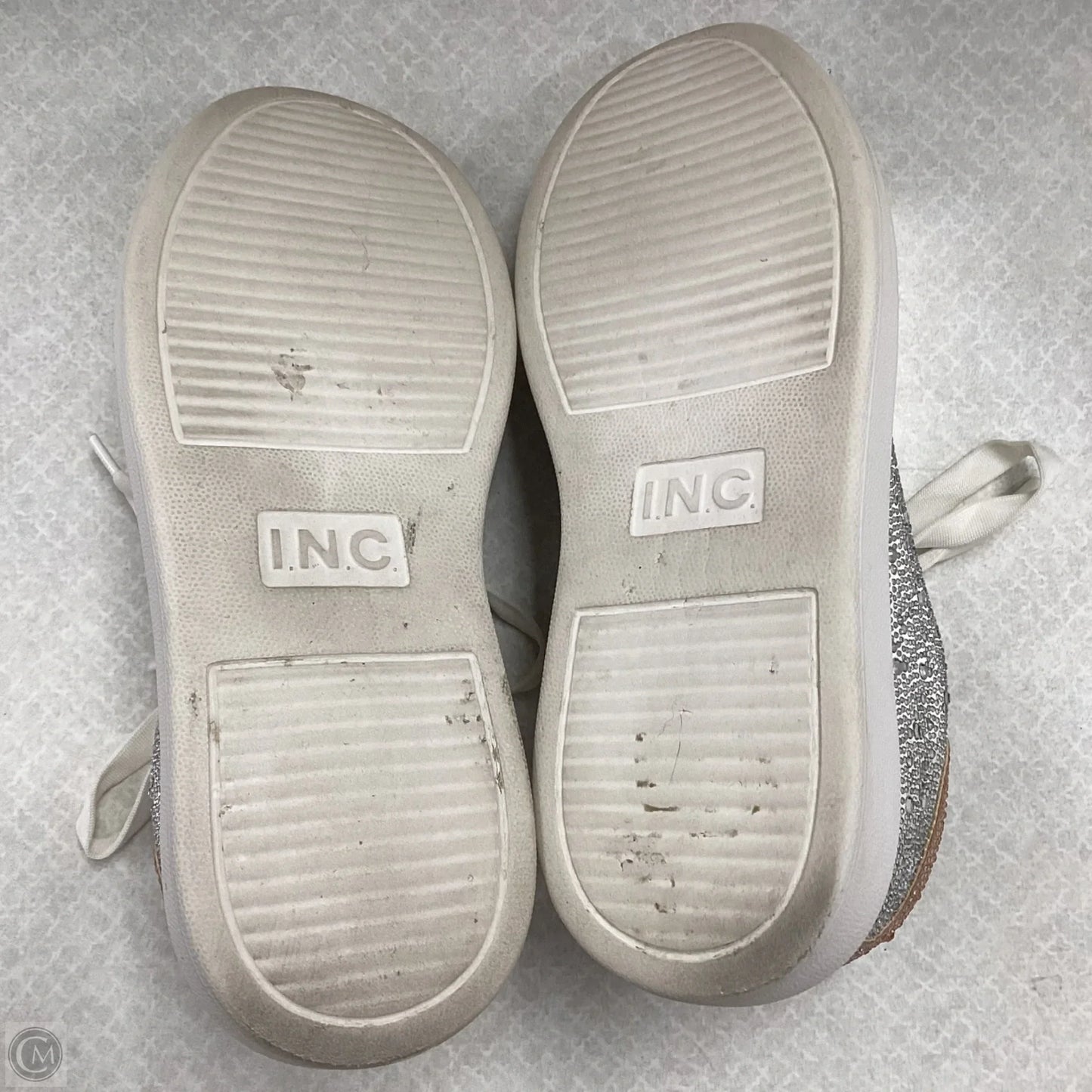 Shoes Sneakers By Inc In Silver & White, Size: 8.5