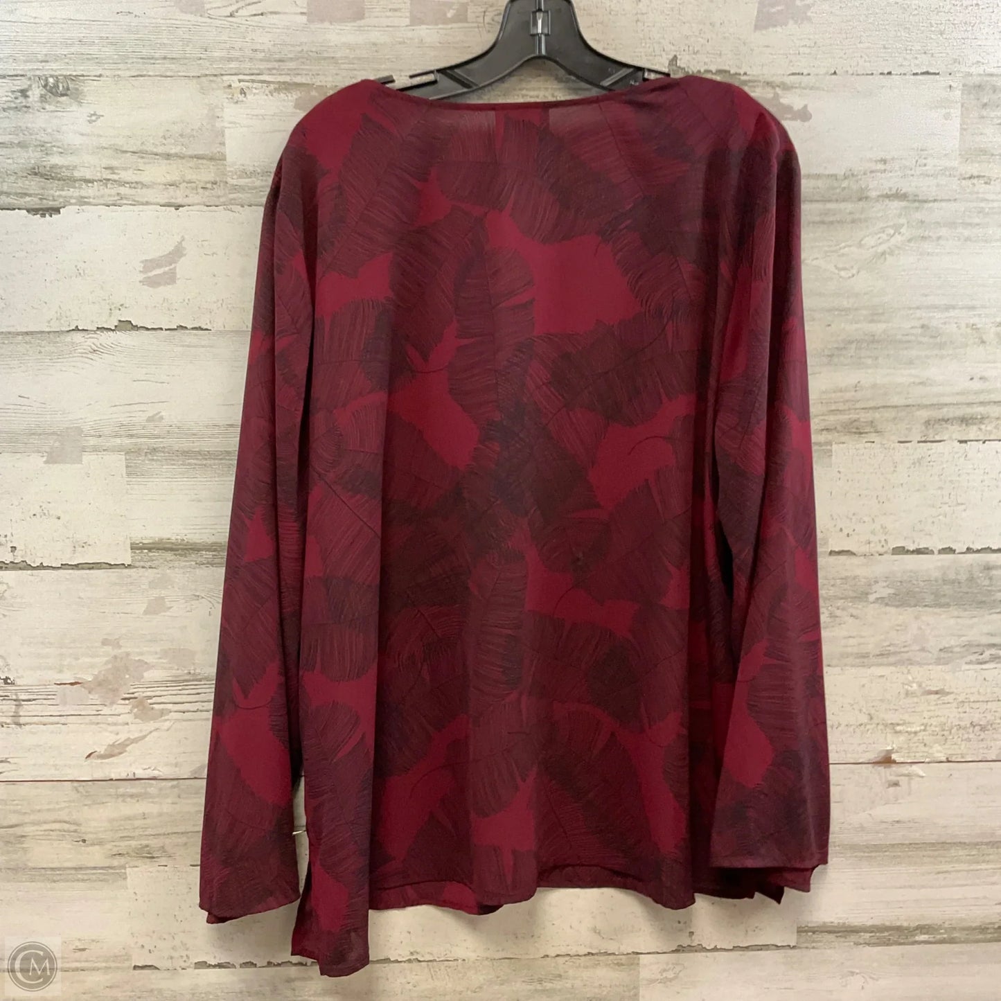 Top Long Sleeve By Liz Claiborne In Red, Size: Xxl