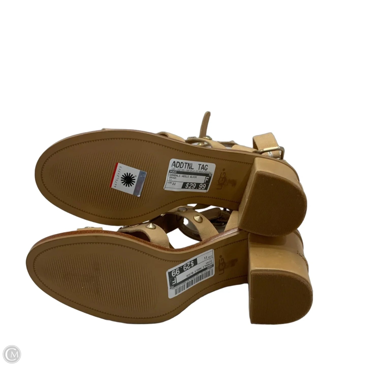 Sandals Heels Block By Ugg In Brown, Size: 11