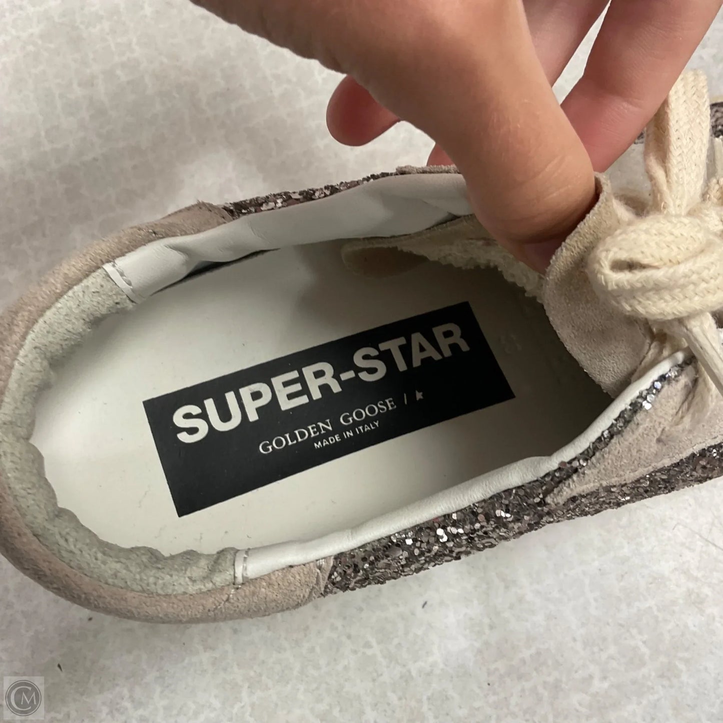 Shoes Luxury Designer By Golden Goose In Silver, Size: 8
