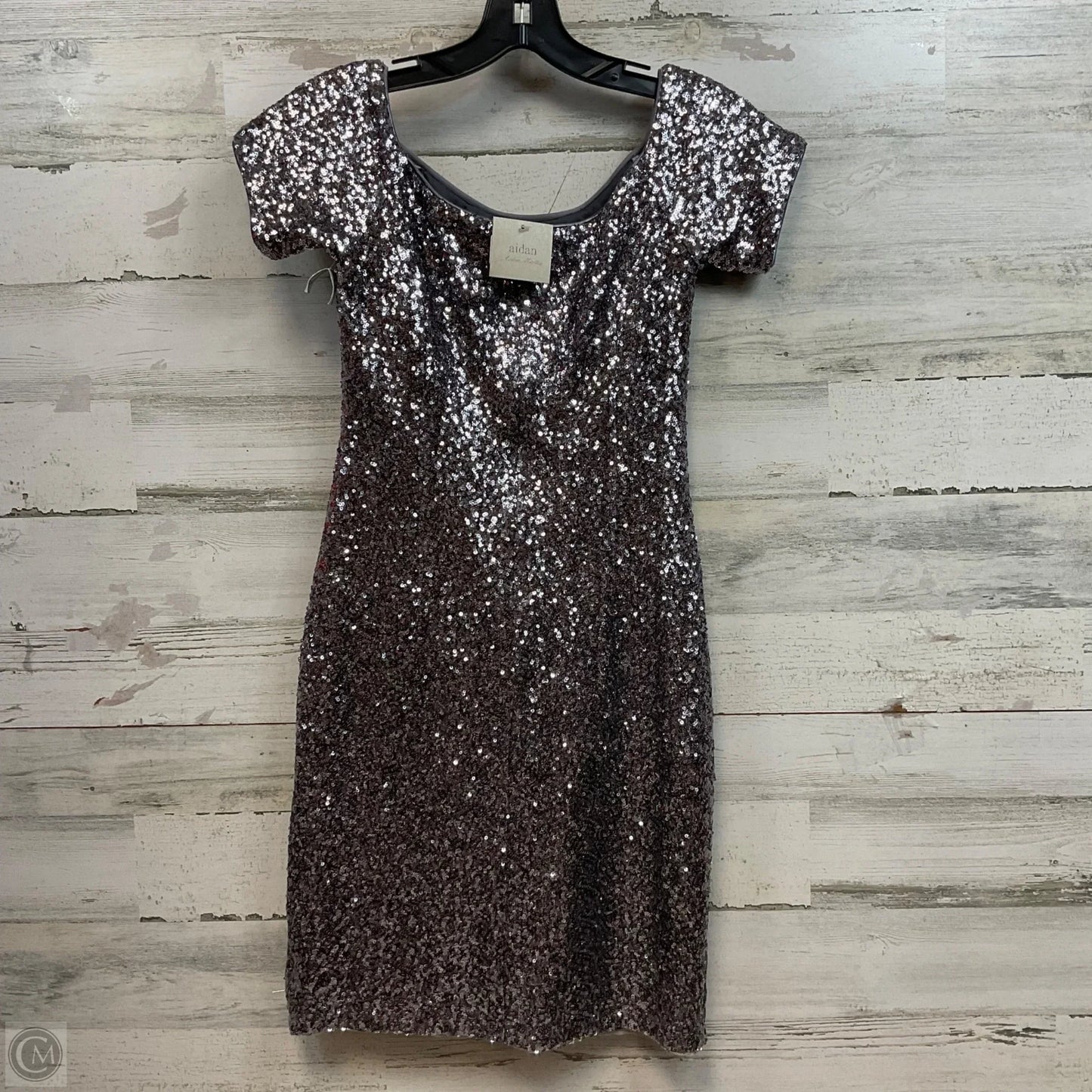 Dress Party Short By Adrianna Papell In Silver, Size: S