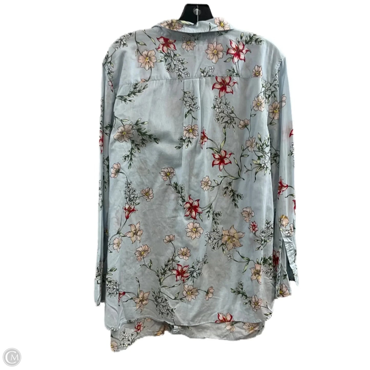Blouse Long Sleeve By Lauren By Ralph Lauren In Blue, Size: 2x