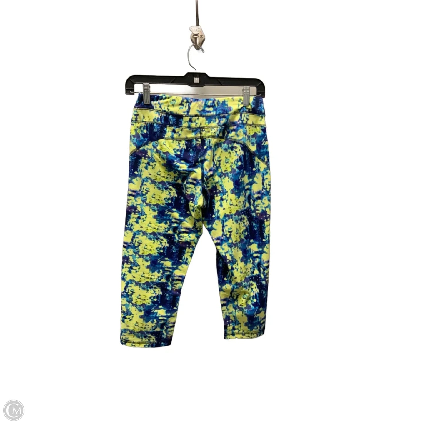Athletic Capris By Tek Gear In Blue & Yellow, Size: S
