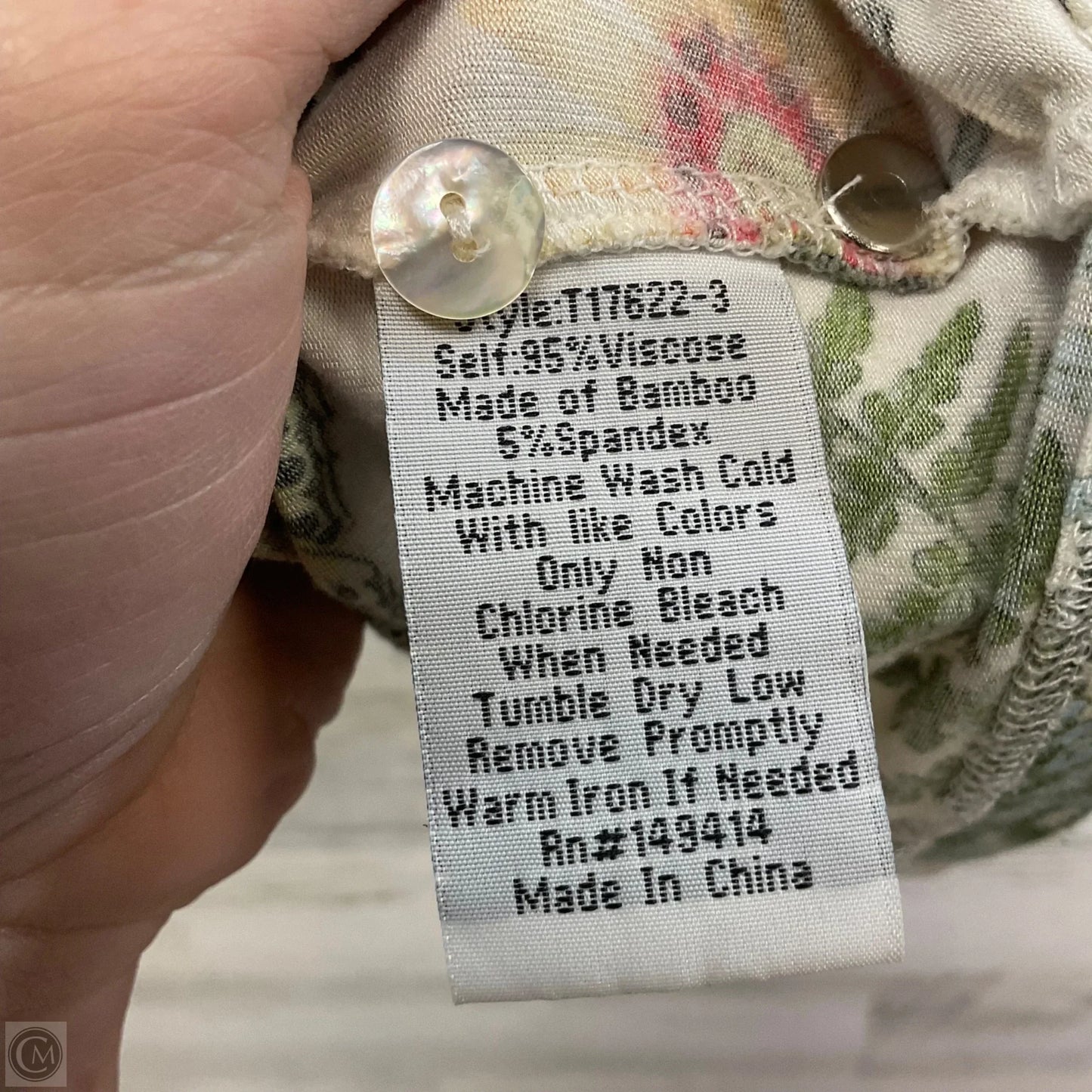 Top Short Sleeve By Johnny Was In Cream, Size: L