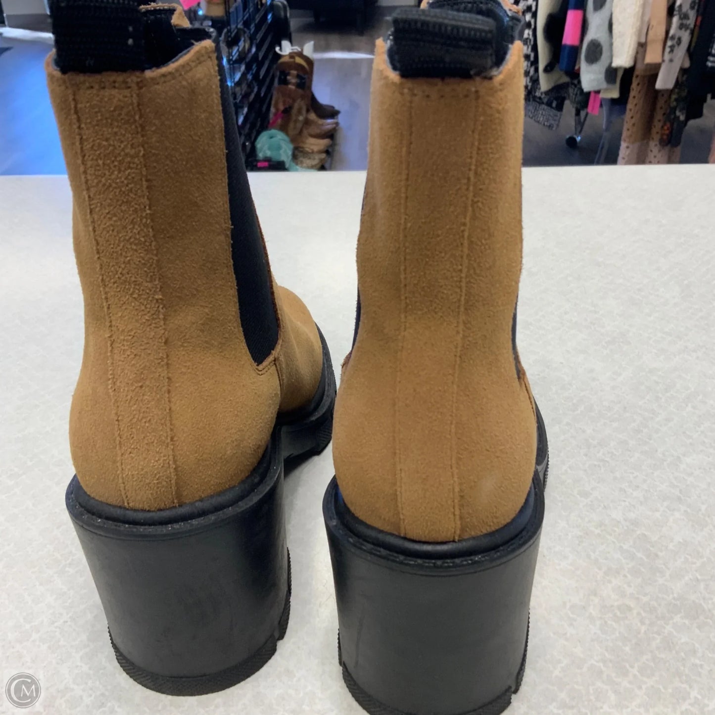 Boots Ankle Heels By Marc Fisher In Brown, Size: 7