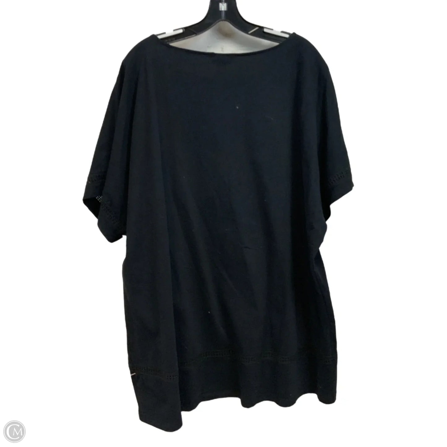 Top Short Sleeve By Cj Banks In Black, Size: 3x