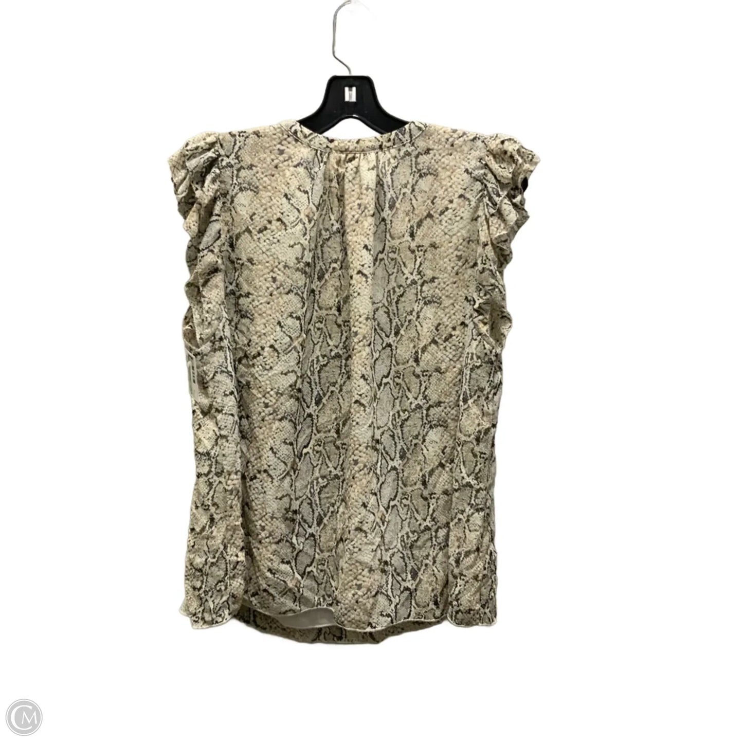 Blouse Short Sleeve By T Tahari In Snakeskin Print, Size: Xl