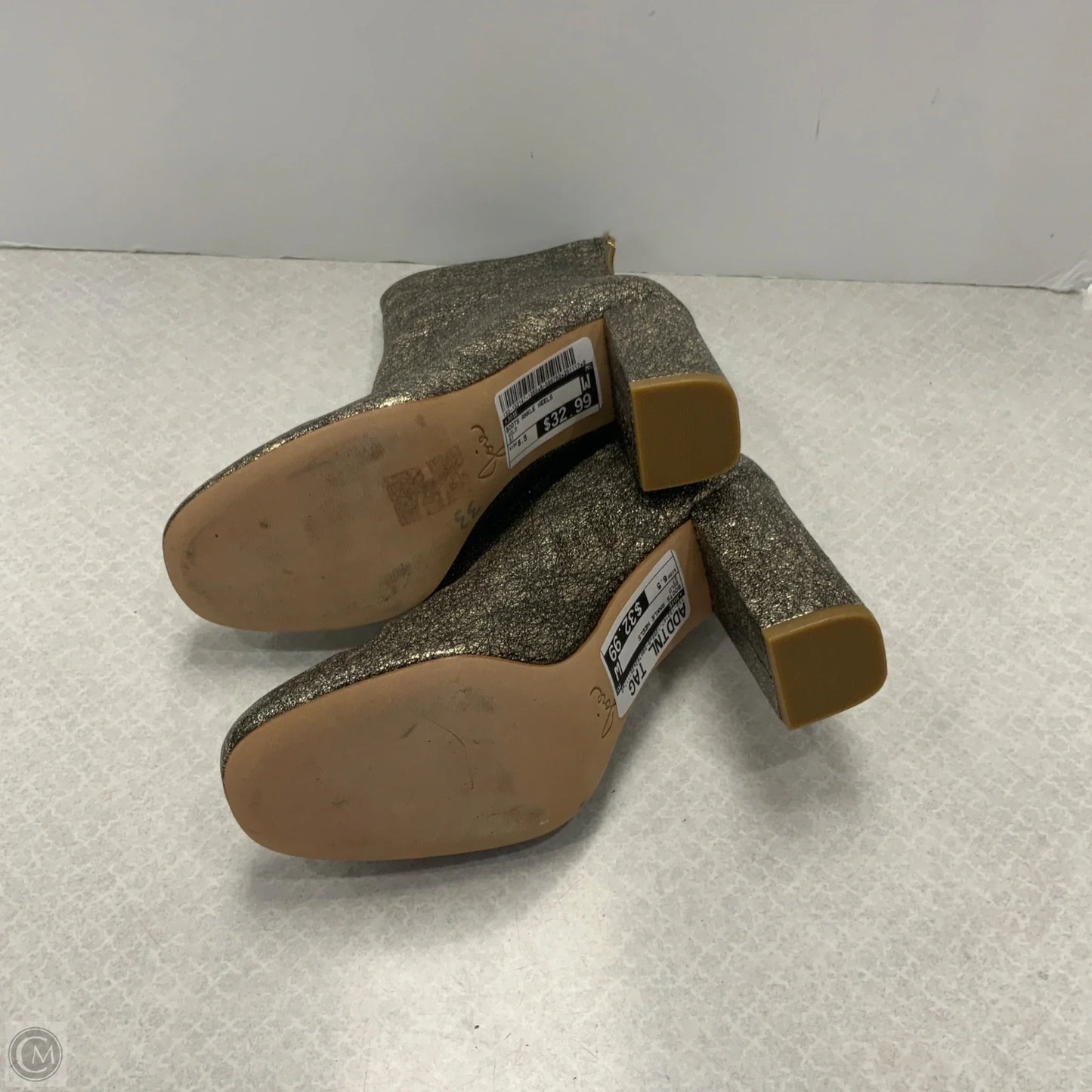 Boots Ankle Heels By Joie In Gold, Size: 6.5