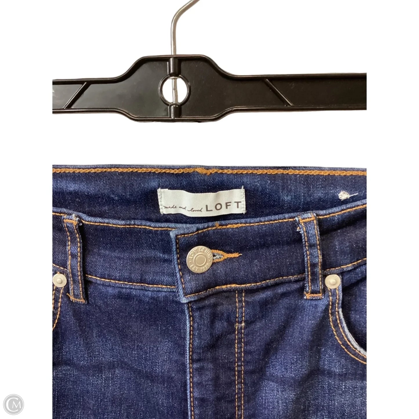 Jeans Skinny By Loft In Blue Denim, Size: 10
