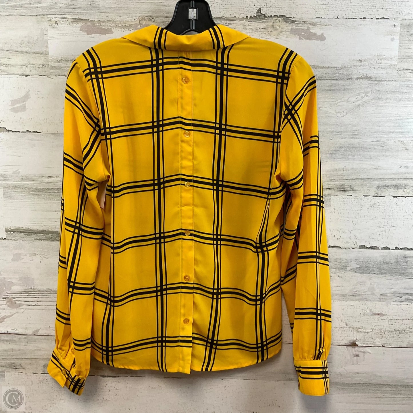 Blouse Long Sleeve By New York And Co In Gold, Size: S