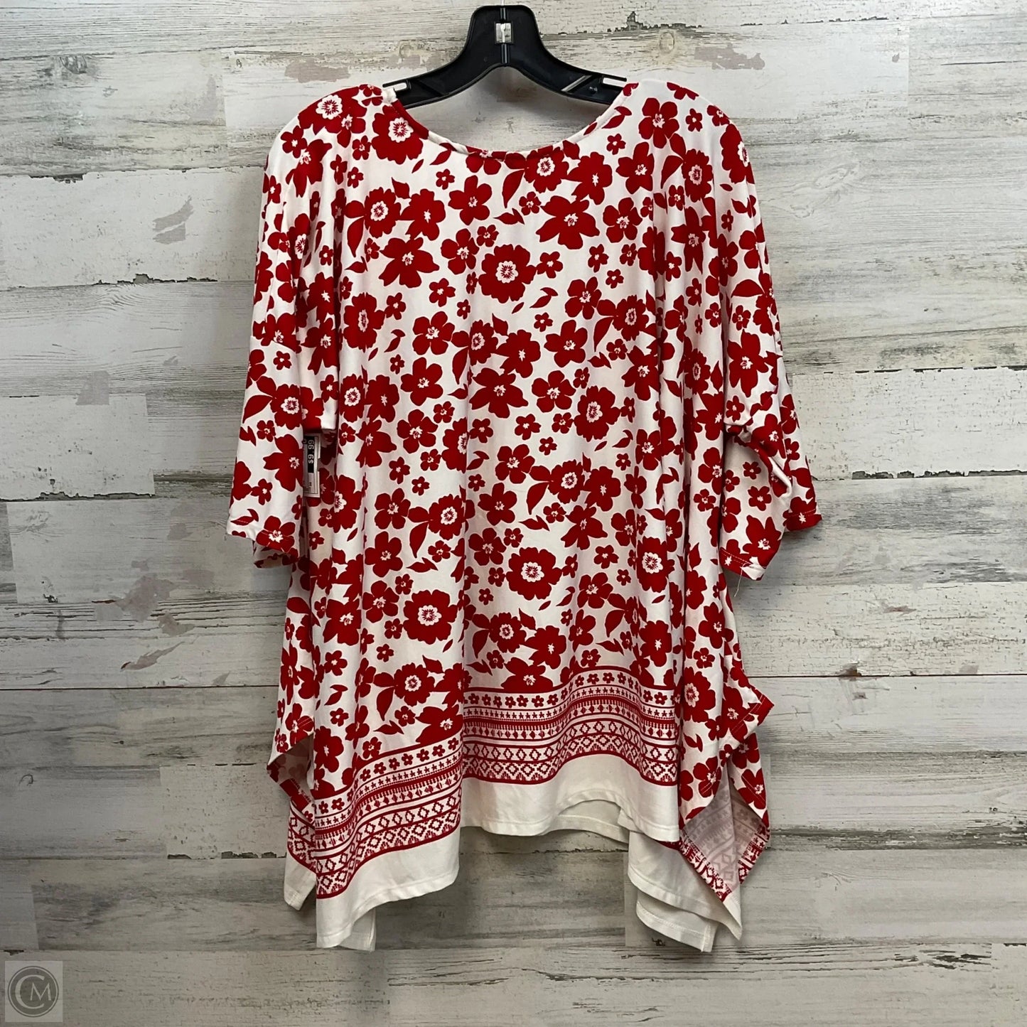 Top Long Sleeve By Cj Banks In Red, Size: 3x