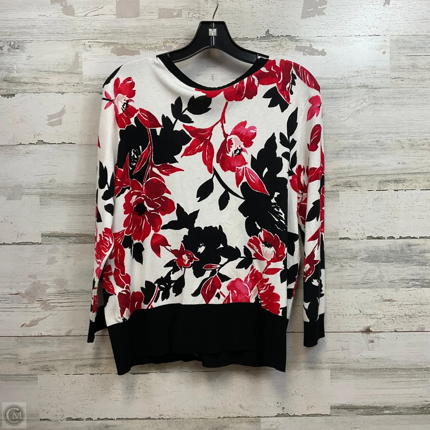 Sweater Cardigan By White House Black Market In Black & White, Size: Xl