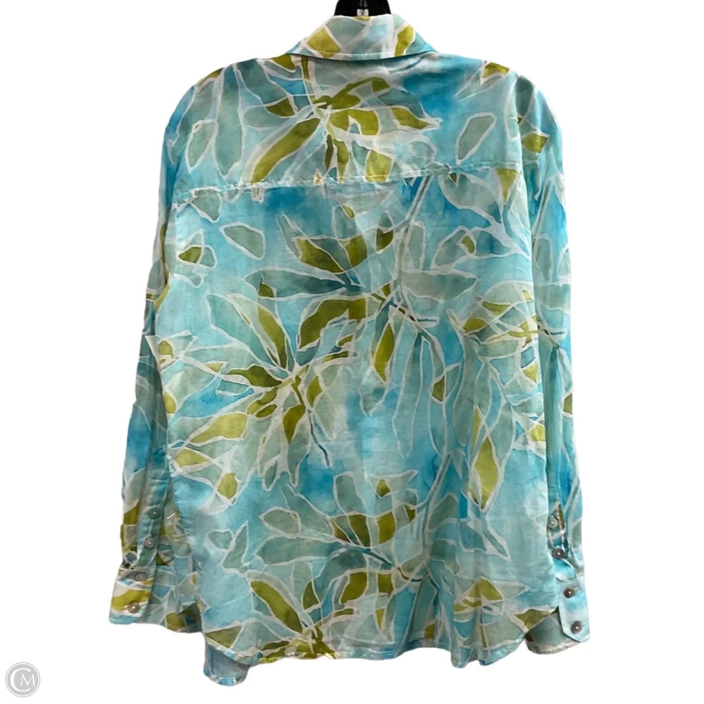 Blouse Long Sleeve By FINLEY In Blue, Size: L