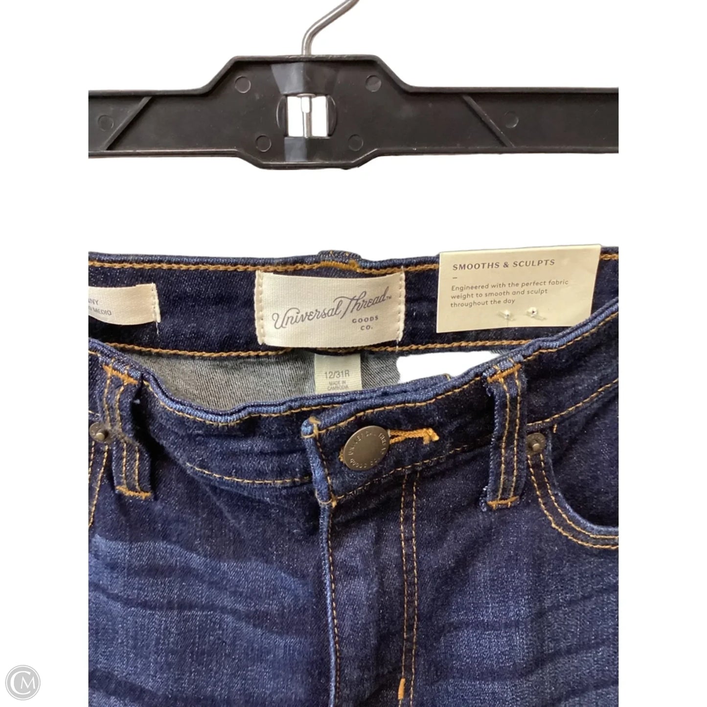 Jeans Skinny By Universal Thread In Blue Denim, Size: 12