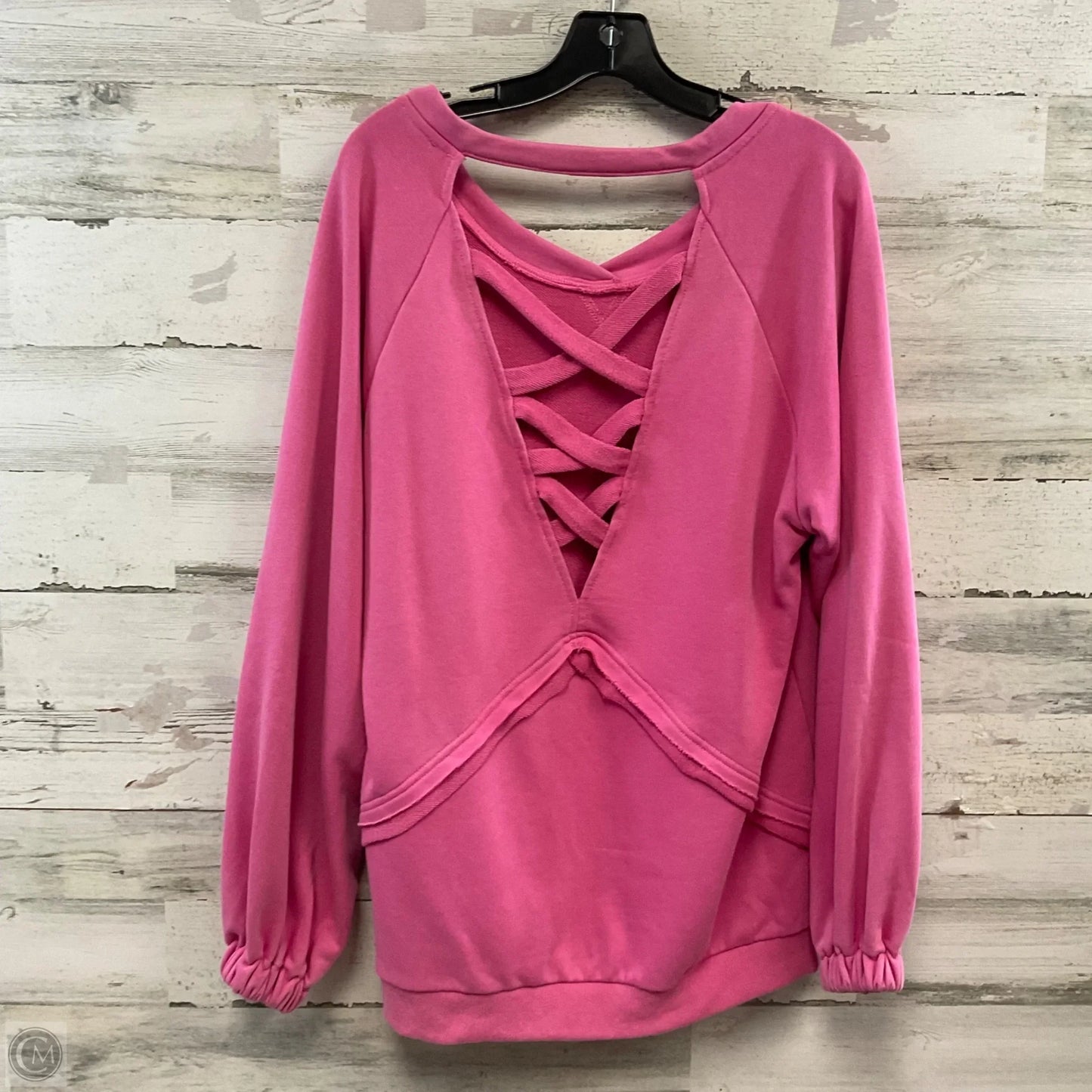 Sweatshirt Crewneck By Pol In Pink, Size: S