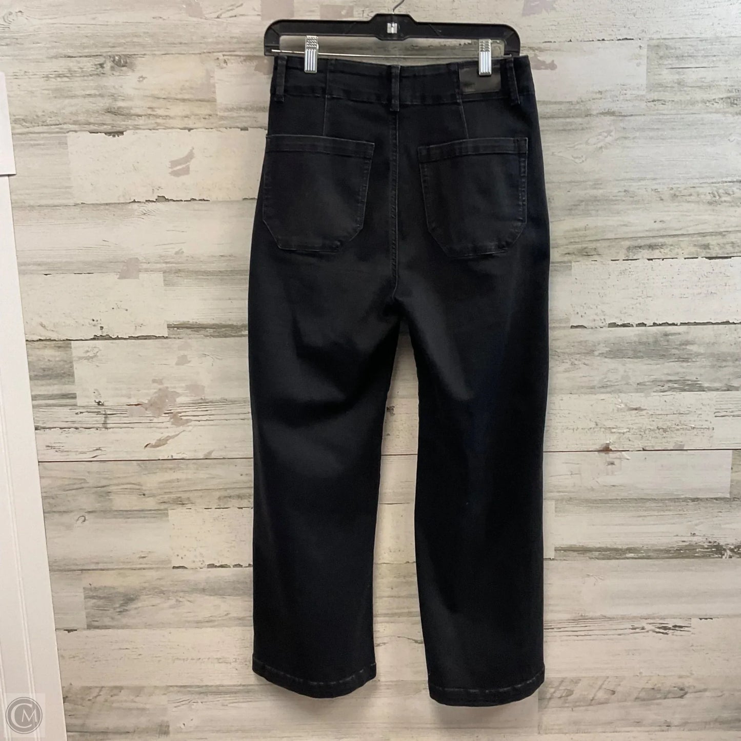 Jeans Wide Leg By Paige In Black Denim, Size: 6