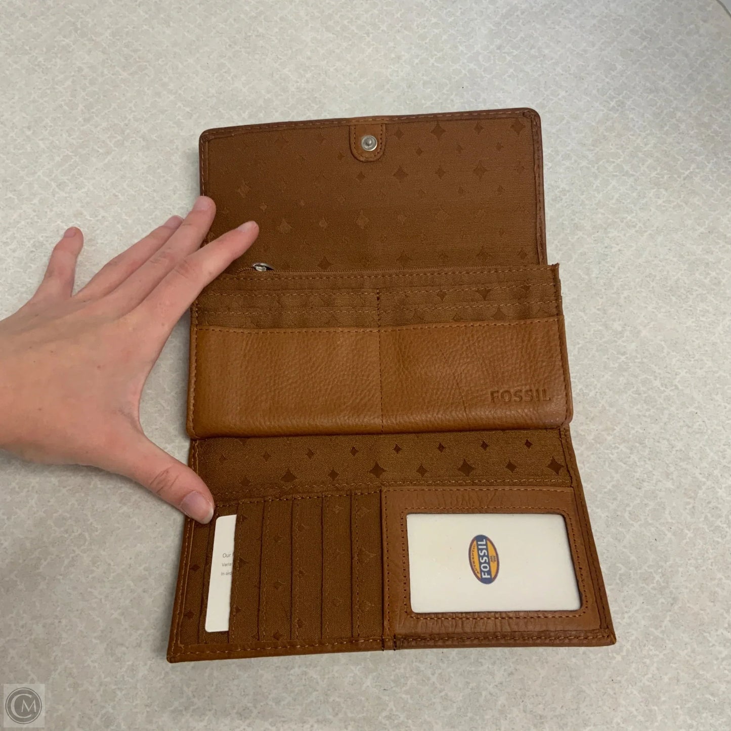 Wallet Leather By Fossil, Size: Large