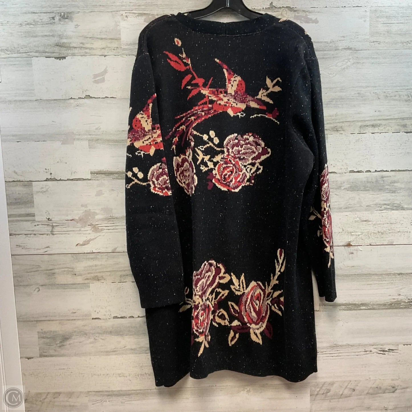 Sweater Cardigan By J. Jill In Black & Cream, Size: 2x