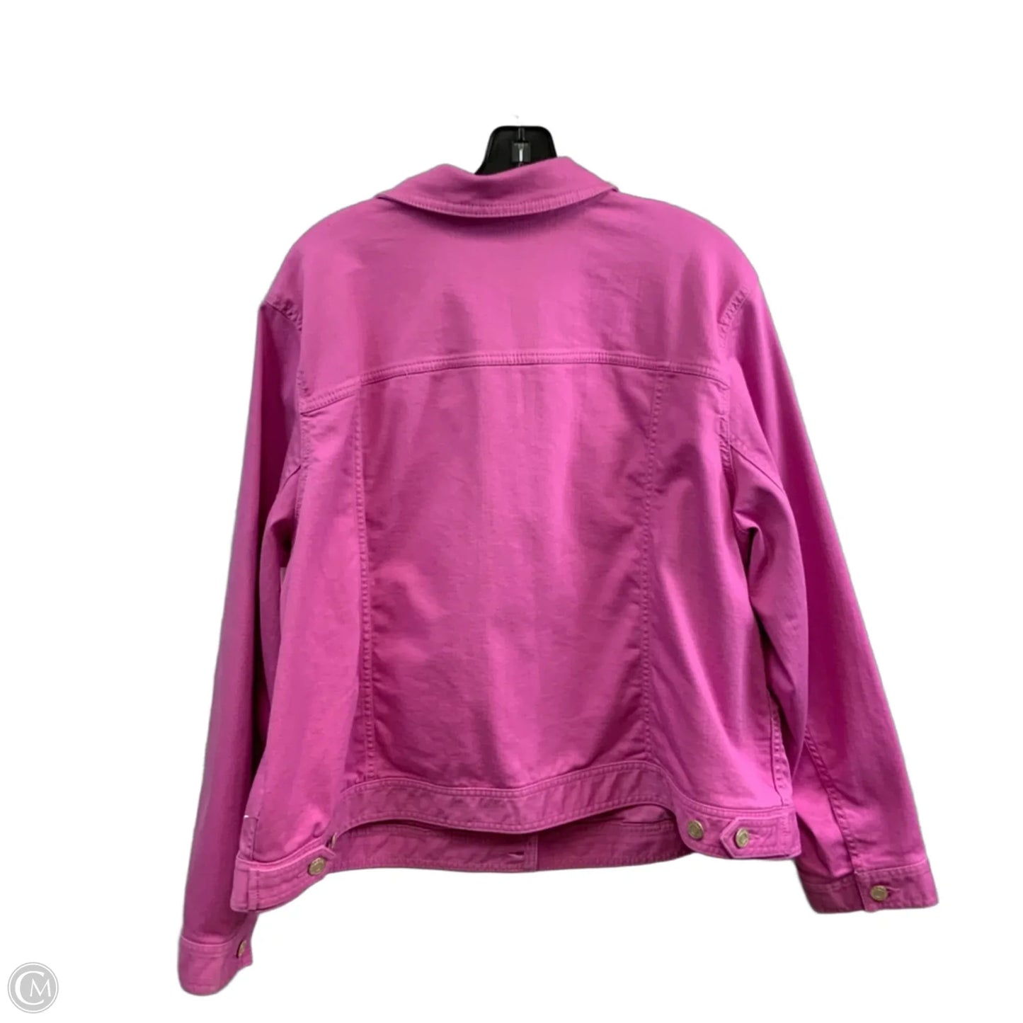 Jacket Denim By Talbots In Pink Denim, Size: 2x
