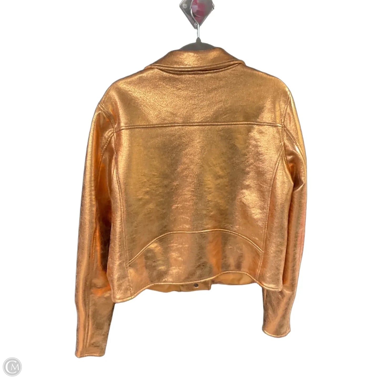 Jacket Moto By Anthropologie In Bronze, Size: L