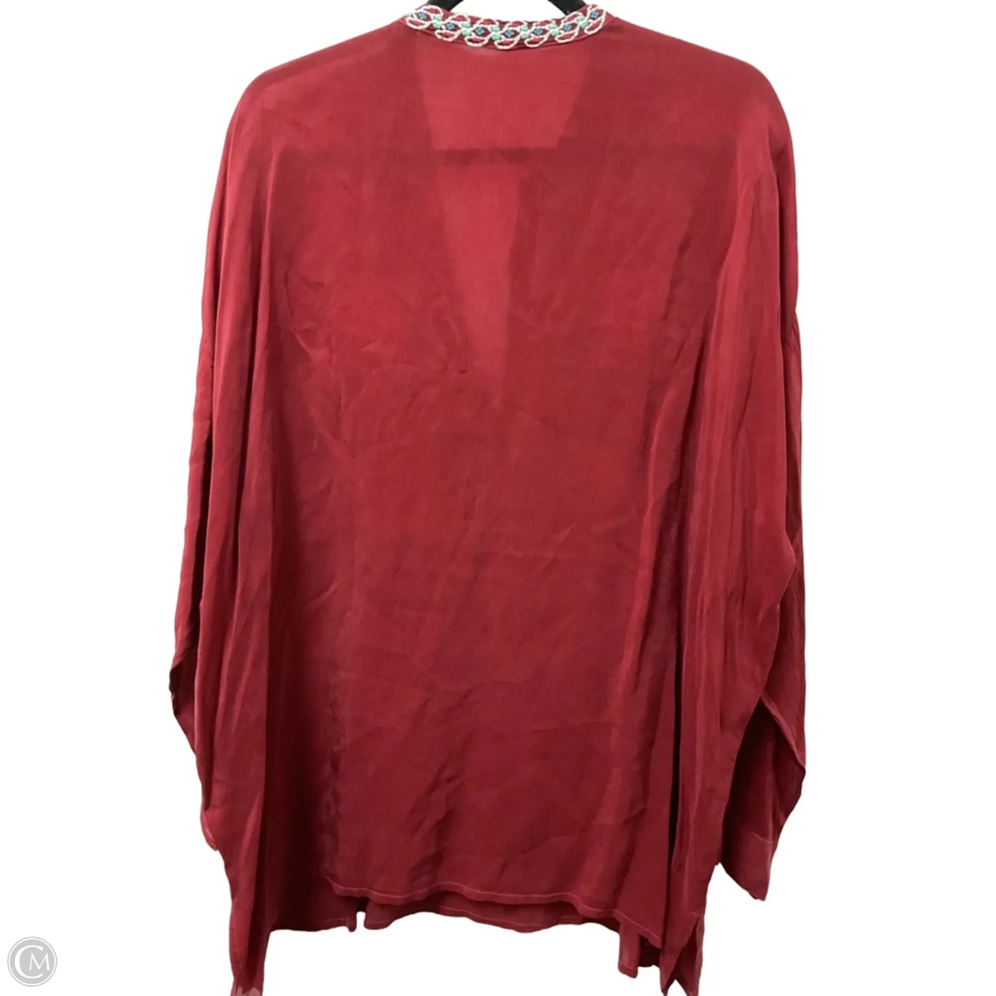 Blouse Long Sleeve By Johnny Was In Red, Size: L