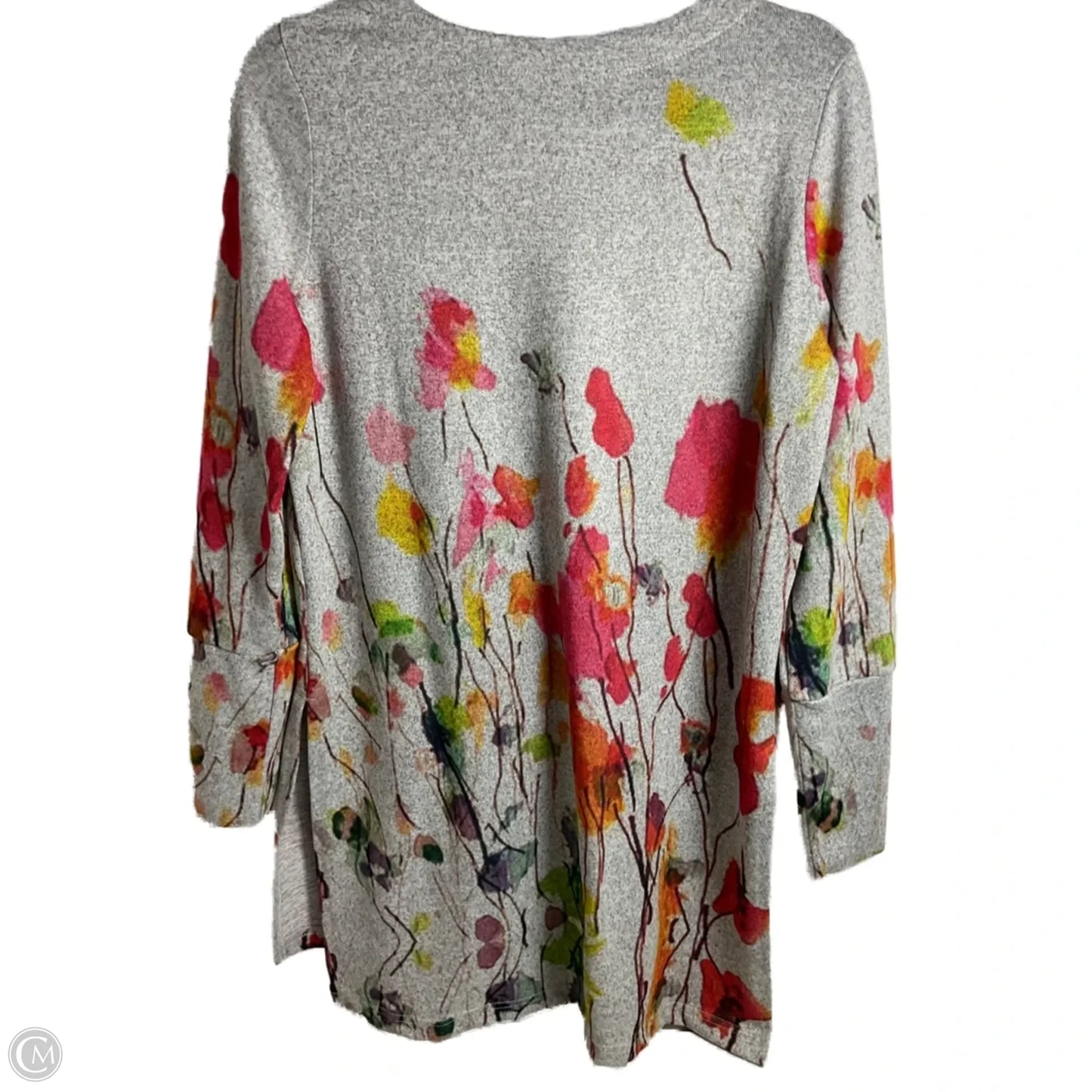 Sweater By Soft Surroundings In Grey & Pink, Size: S