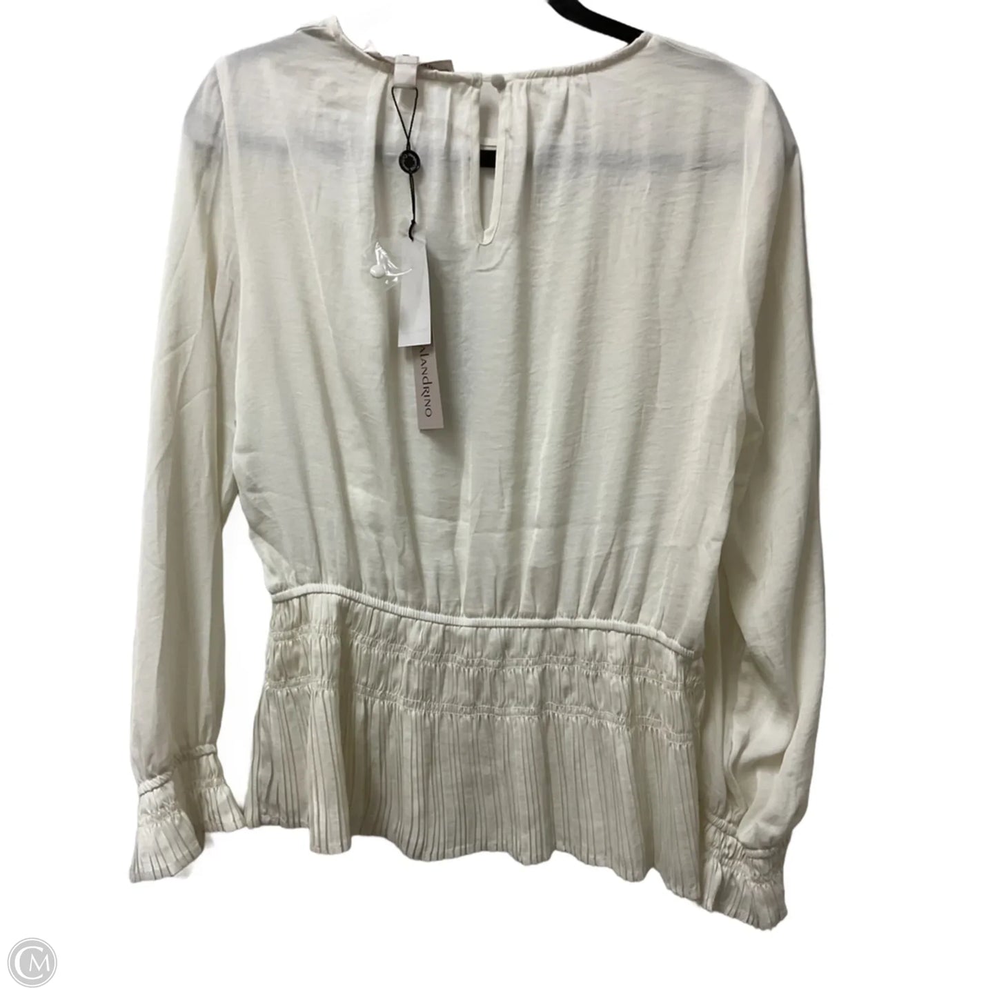 Blouse Long Sleeve By Catherine Malandrino In Ivory, Size: M