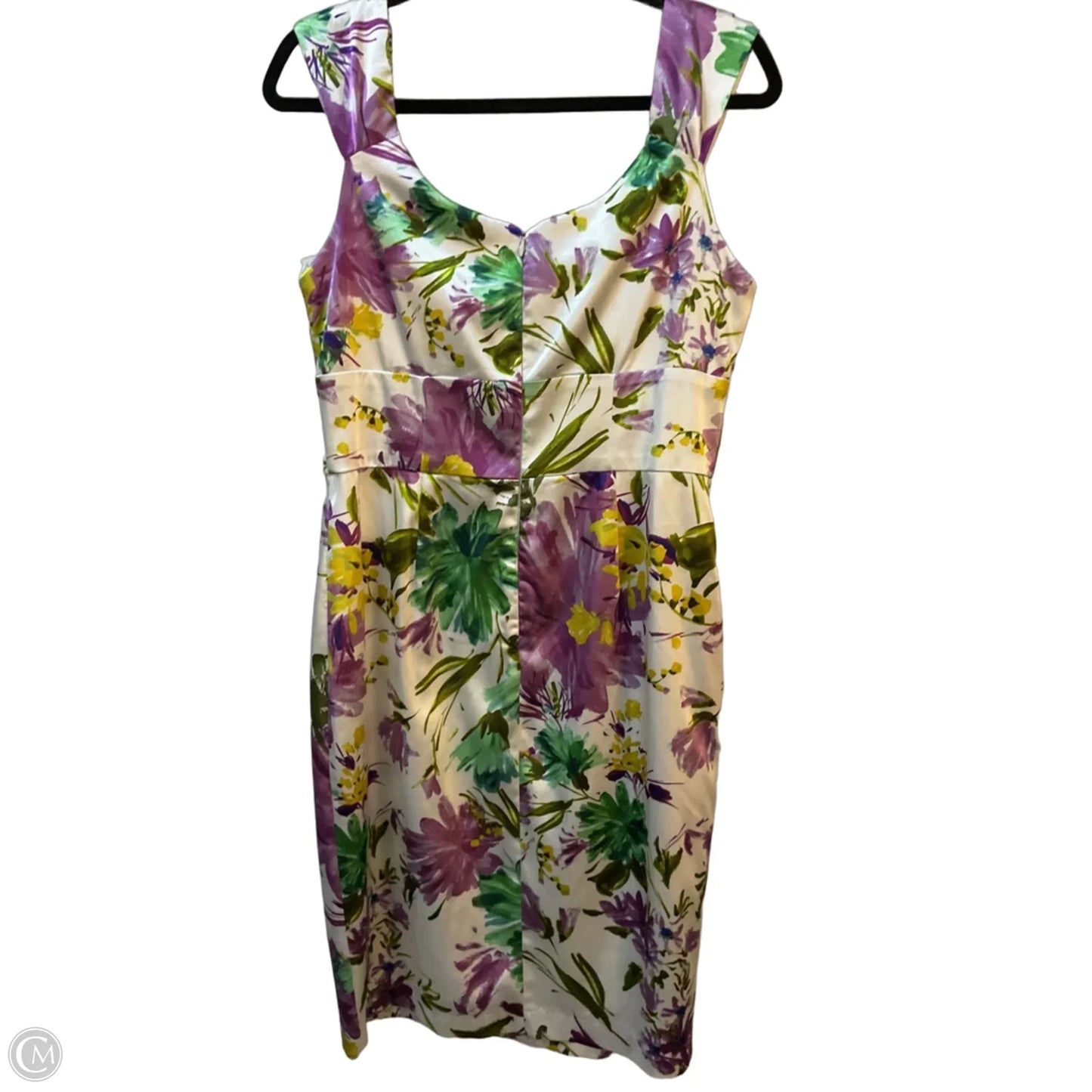 Dress Party Midi By Clothes Mentor In Green & Purple, Size: 12